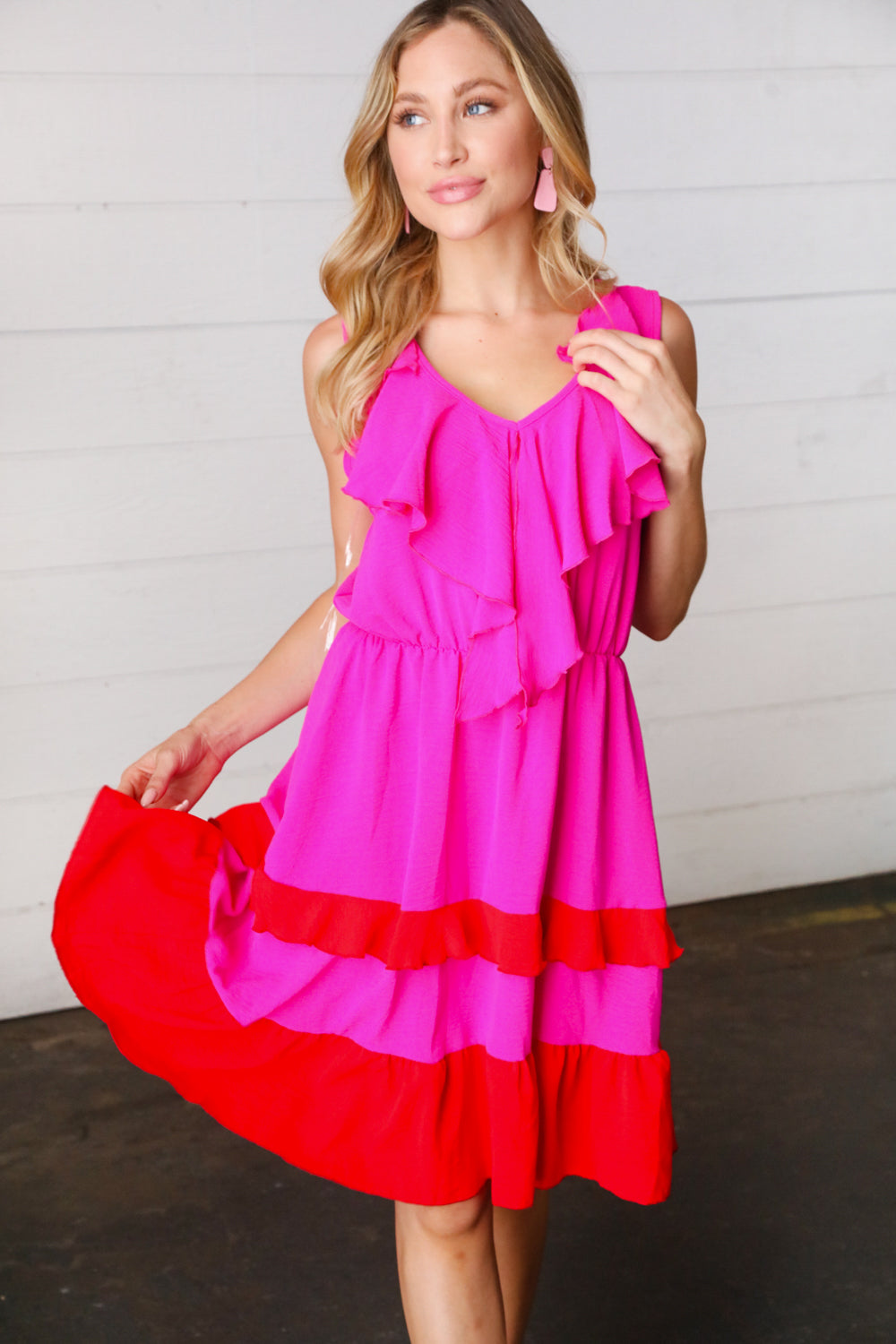 You Sassy Thing Ruffle Tiered Midi Dress - Atomic Wildflower