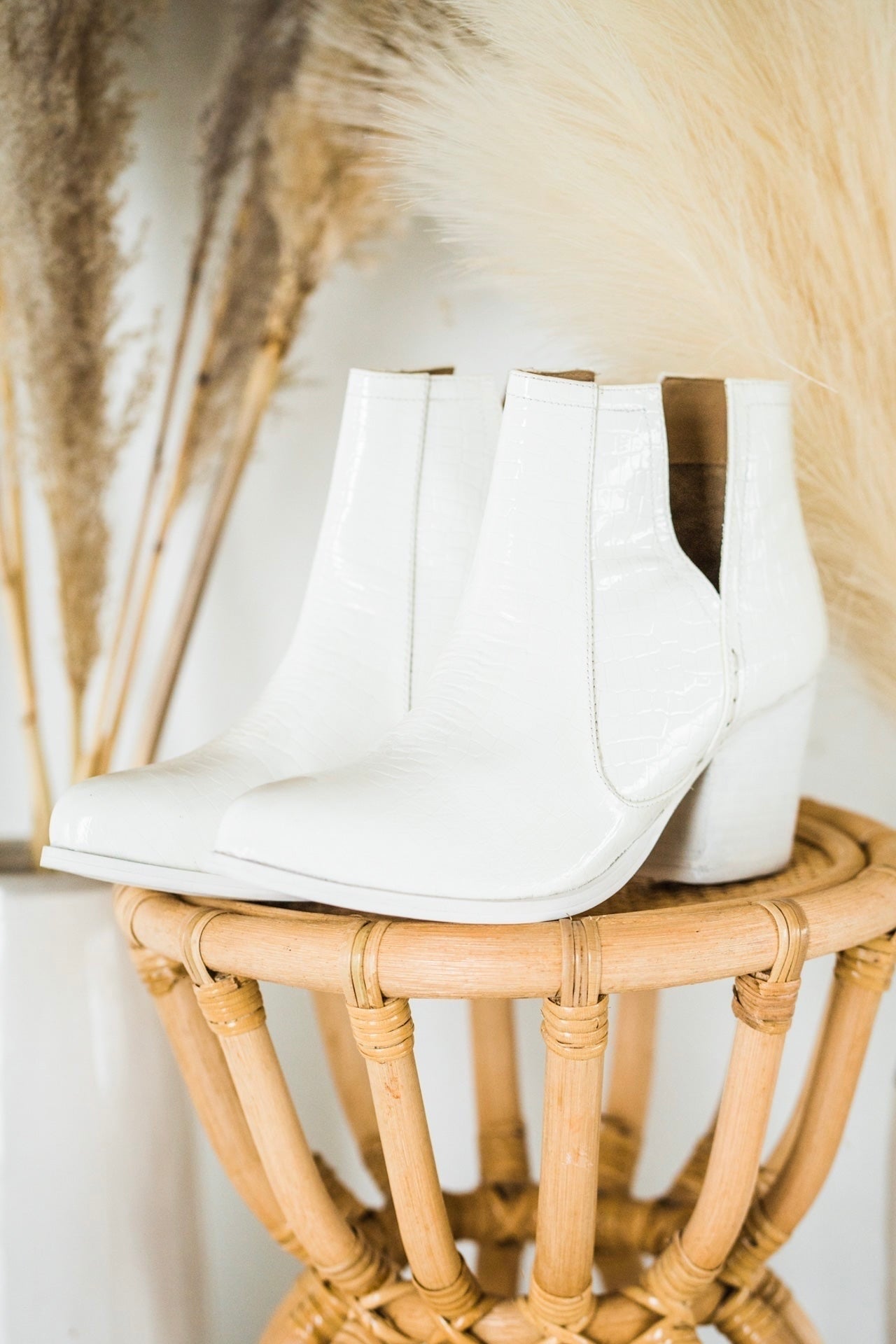Tarim Bootie • White Croc