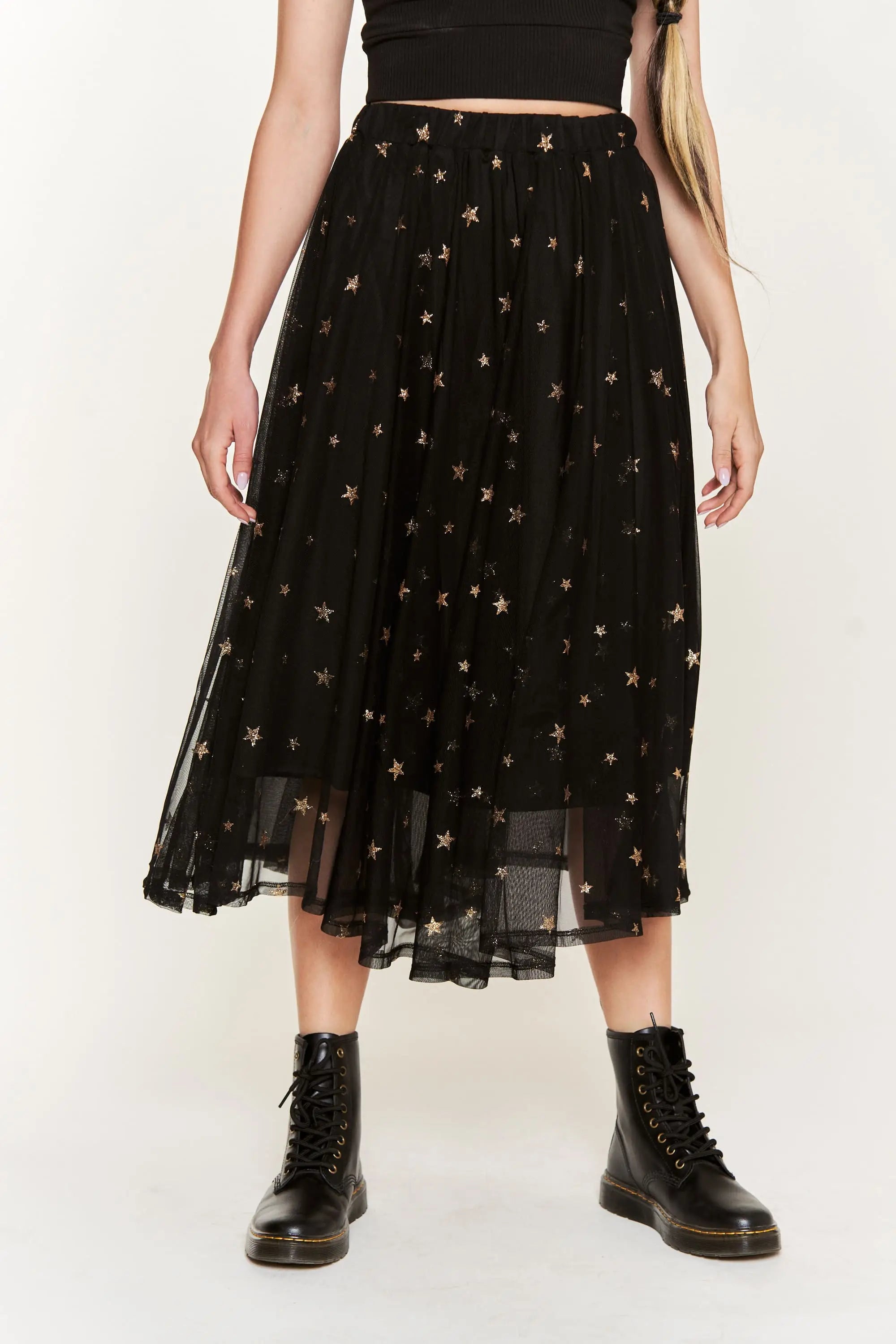 Star Crossed Chiffon Midi Skirt - Atomic Wildflower