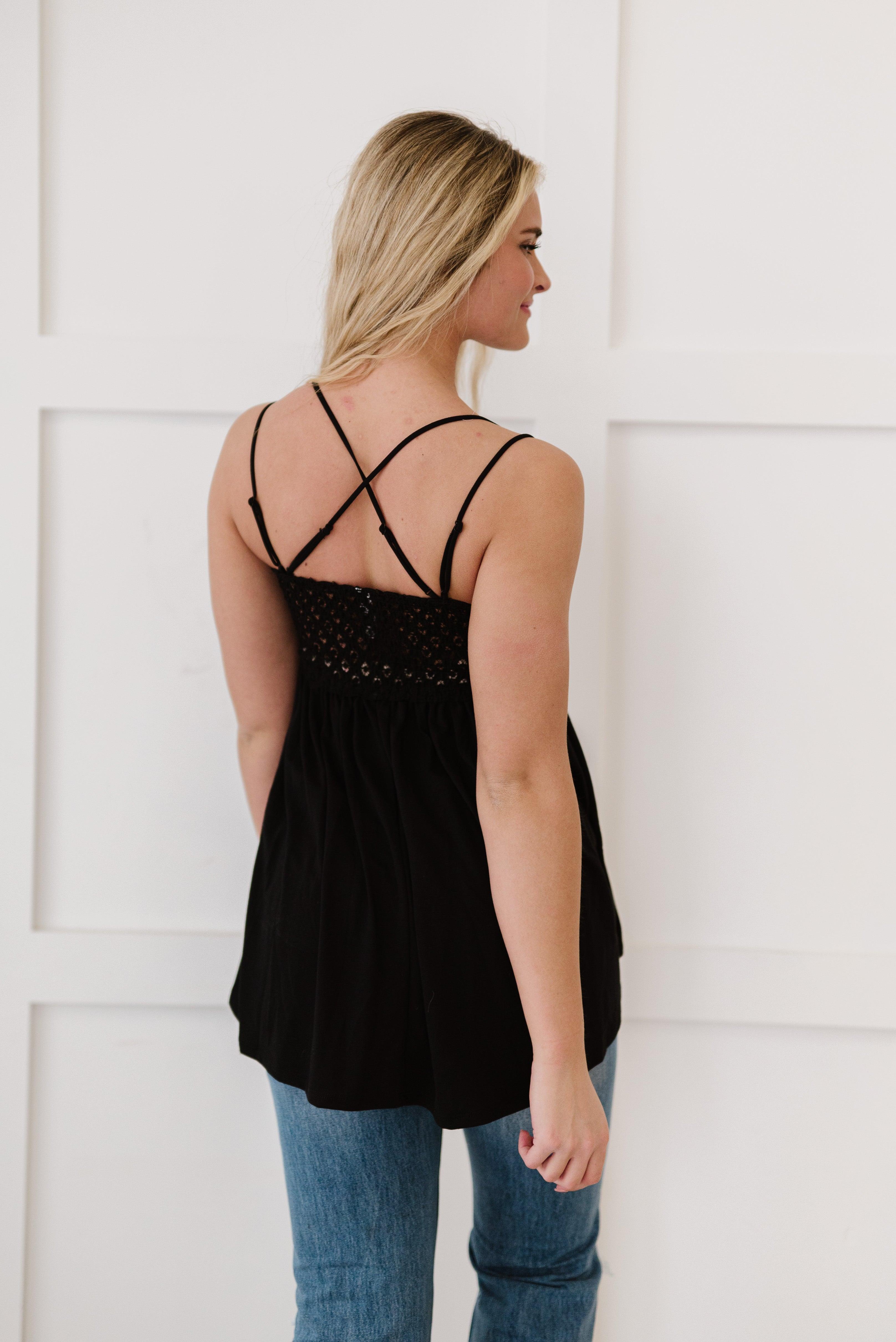 In The Spotlight Crocheted Cami • Black - Atomic Wildflower