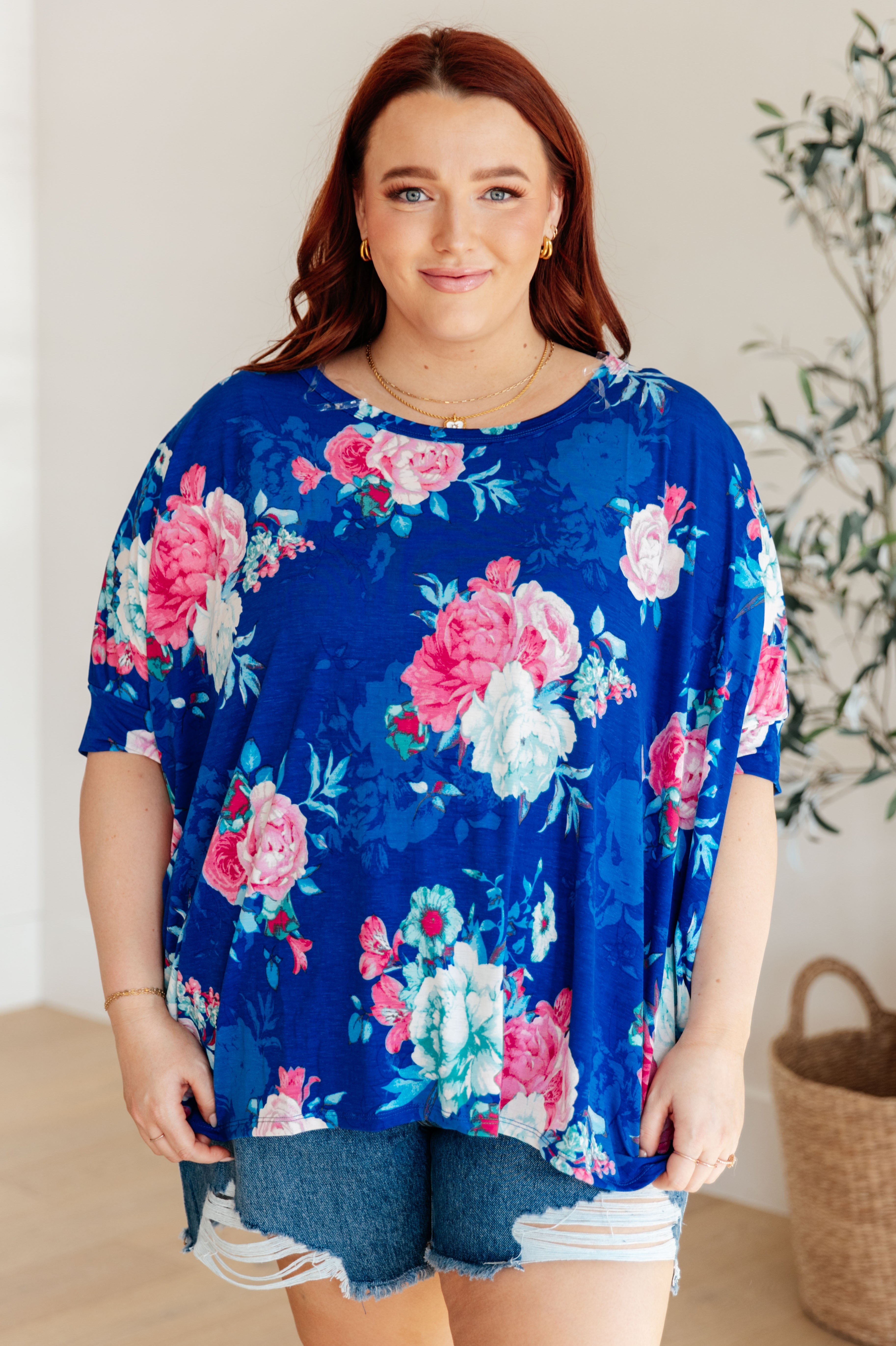 Essential Blouse • Royal and Pink Floral