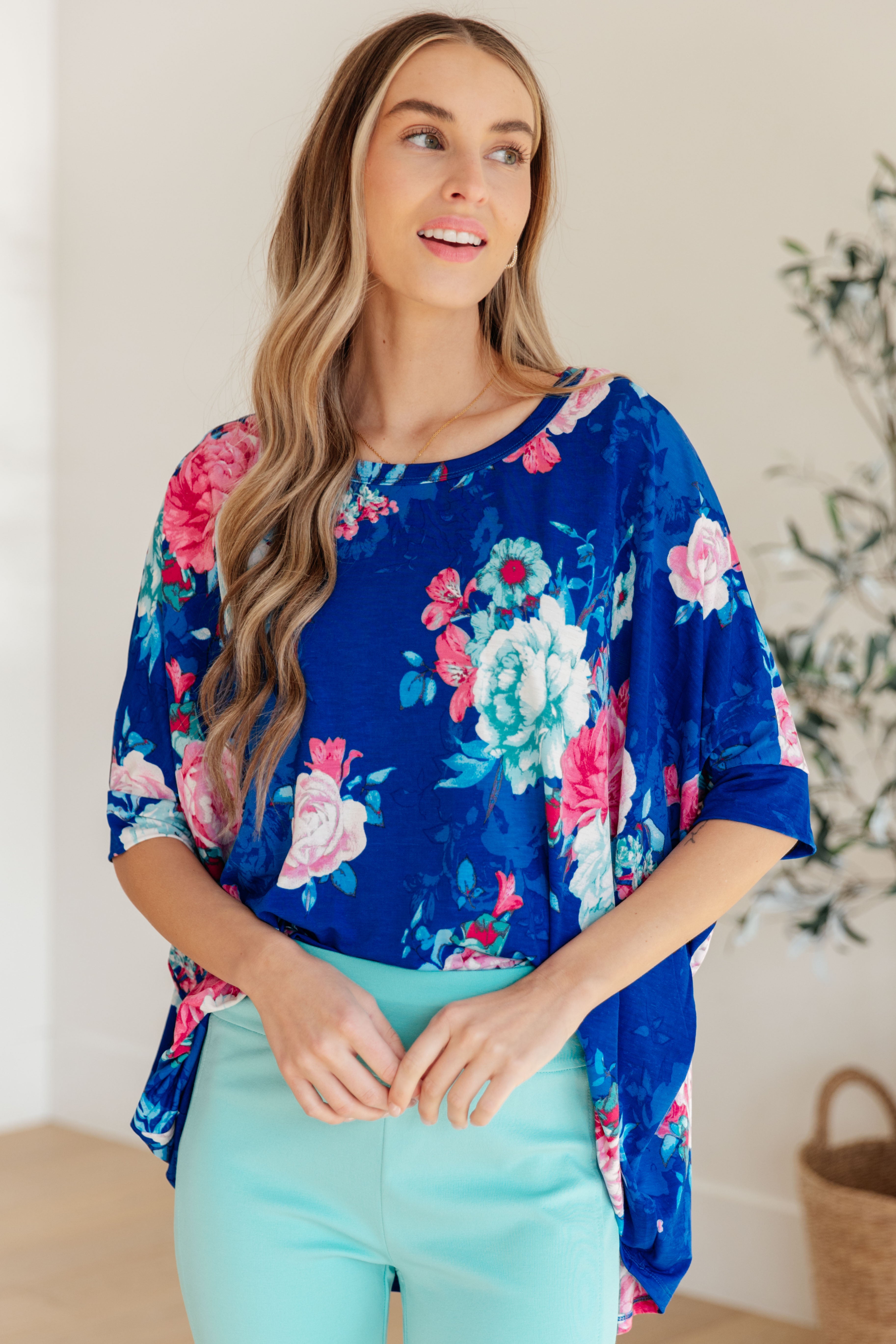 Essential Blouse • Royal and Pink Floral