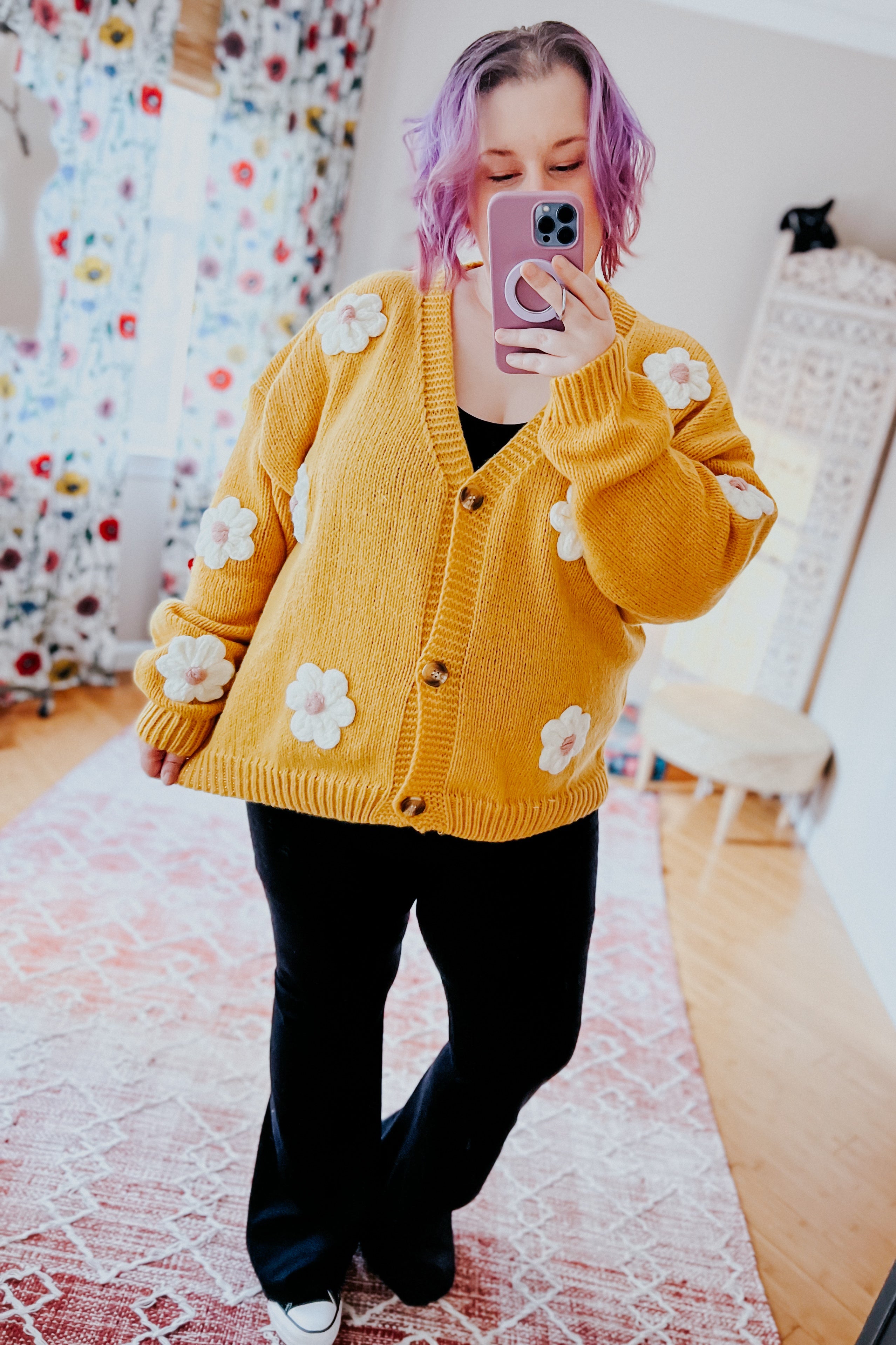You're Enough Floral Cardigan