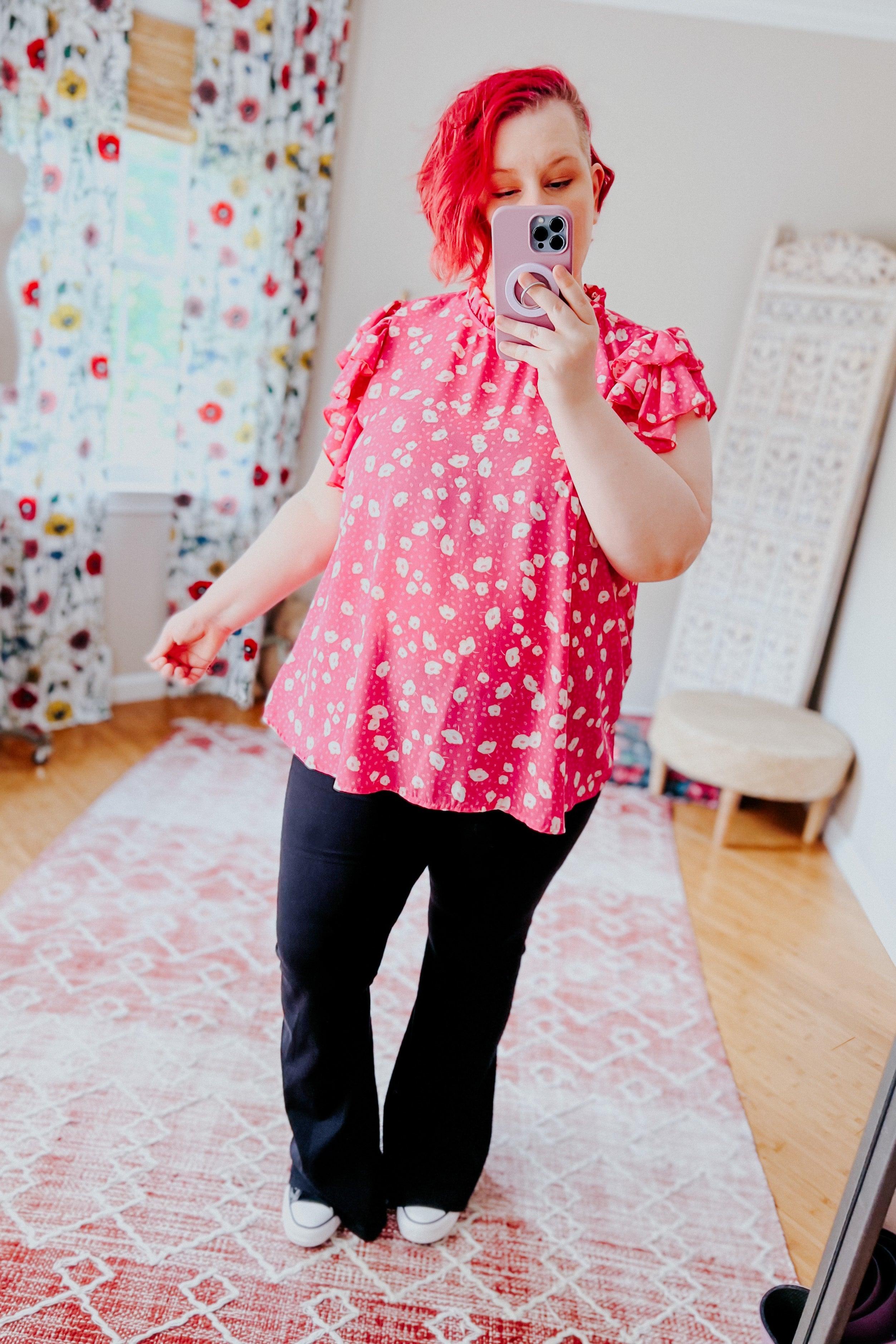 Everything’s Rosie Double Flutter Sleeve Top - Atomic Wildflower