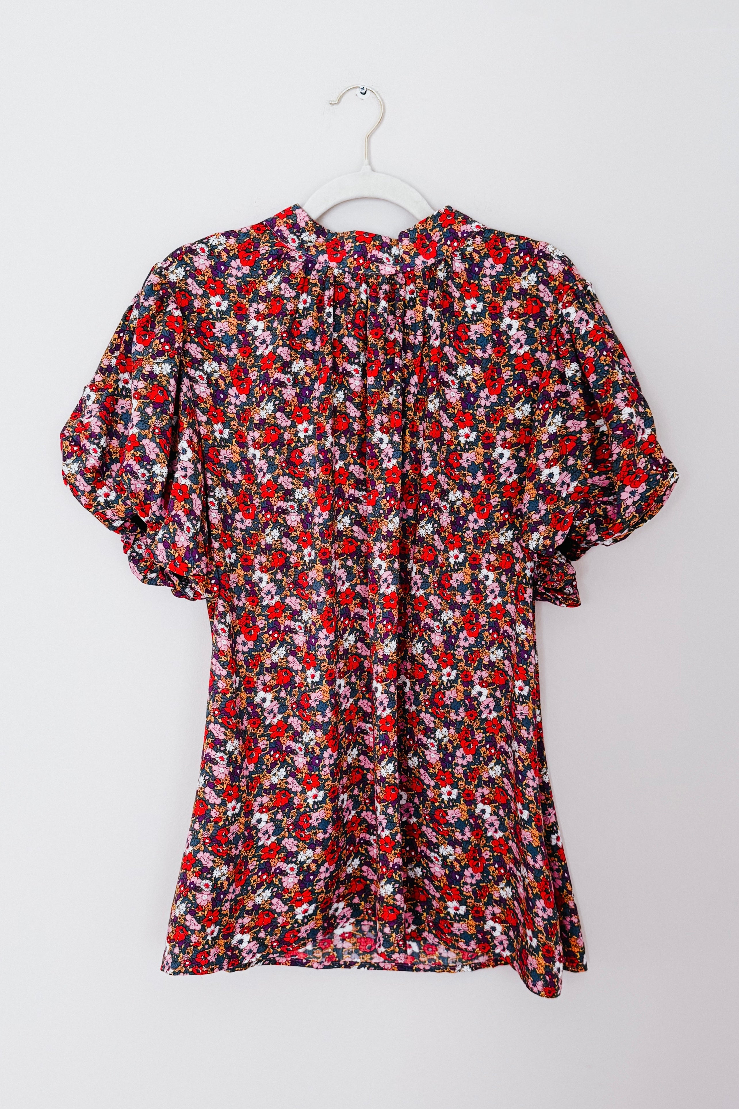 Bohemian Moment Floral Mock Neck Blouse