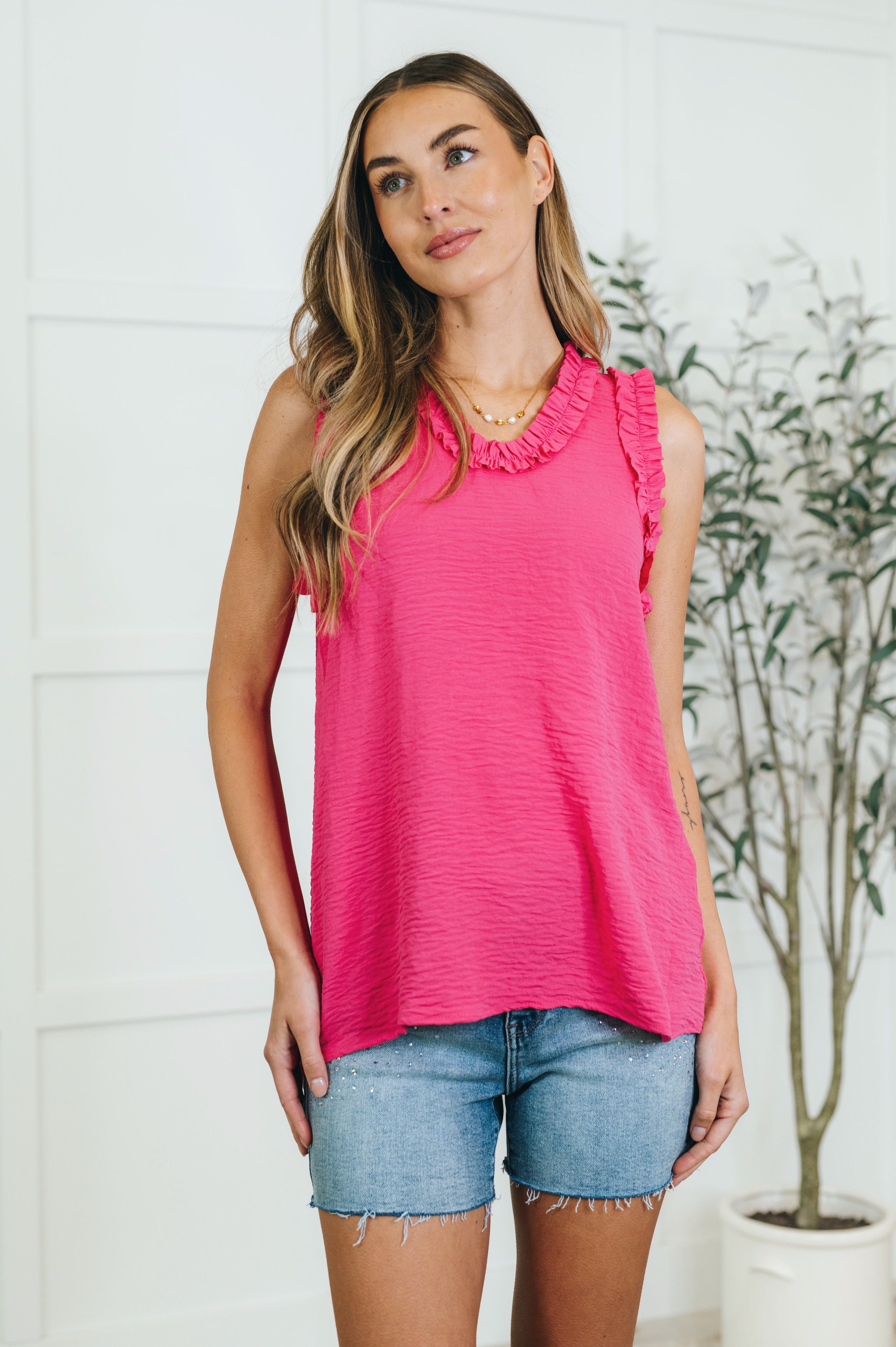 Flourish and Flare Ruffle Detail Tank