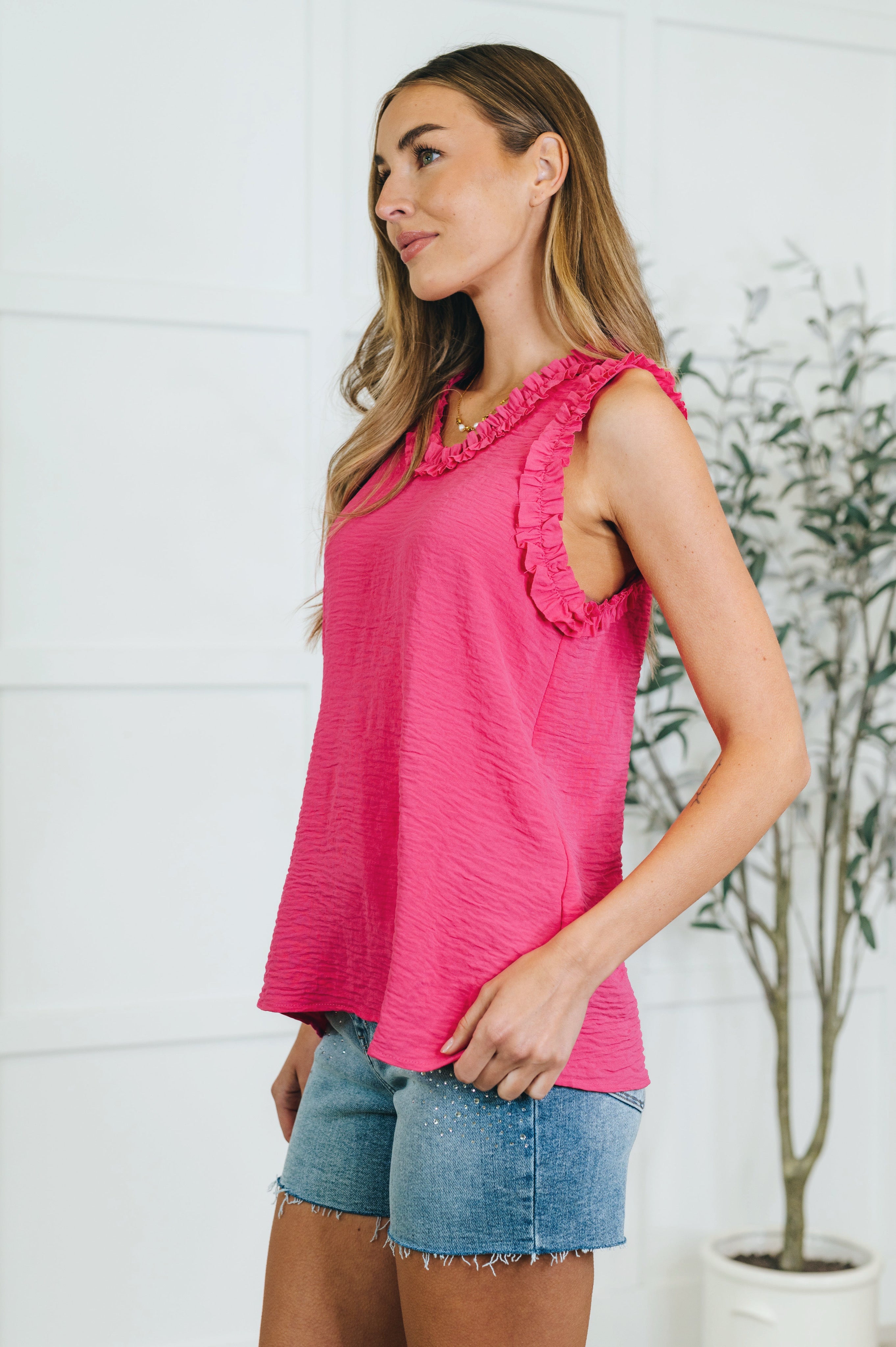 Flourish and Flare Ruffle Detail Tank