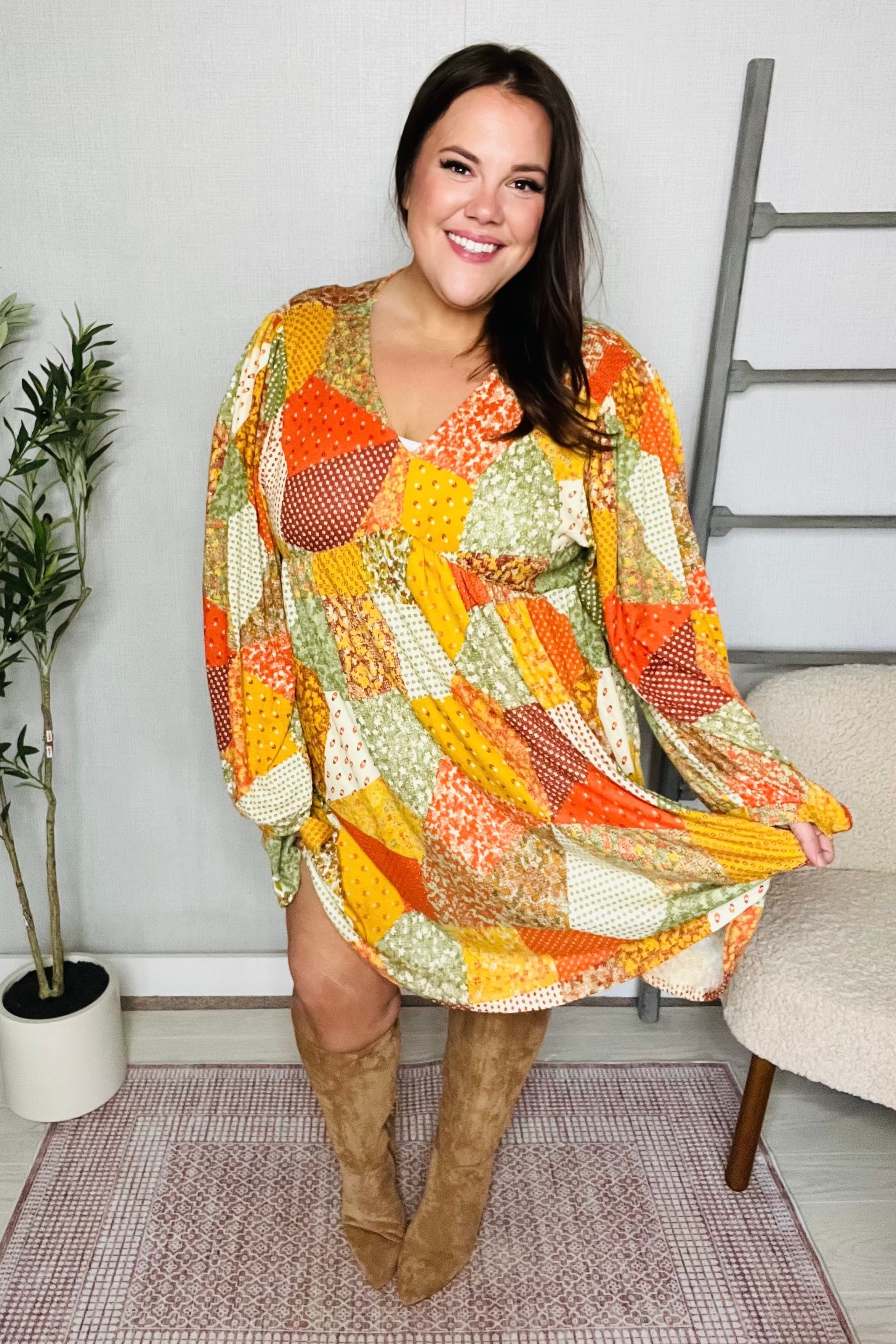 Harvest Patchwork Dreams Babydoll Dress