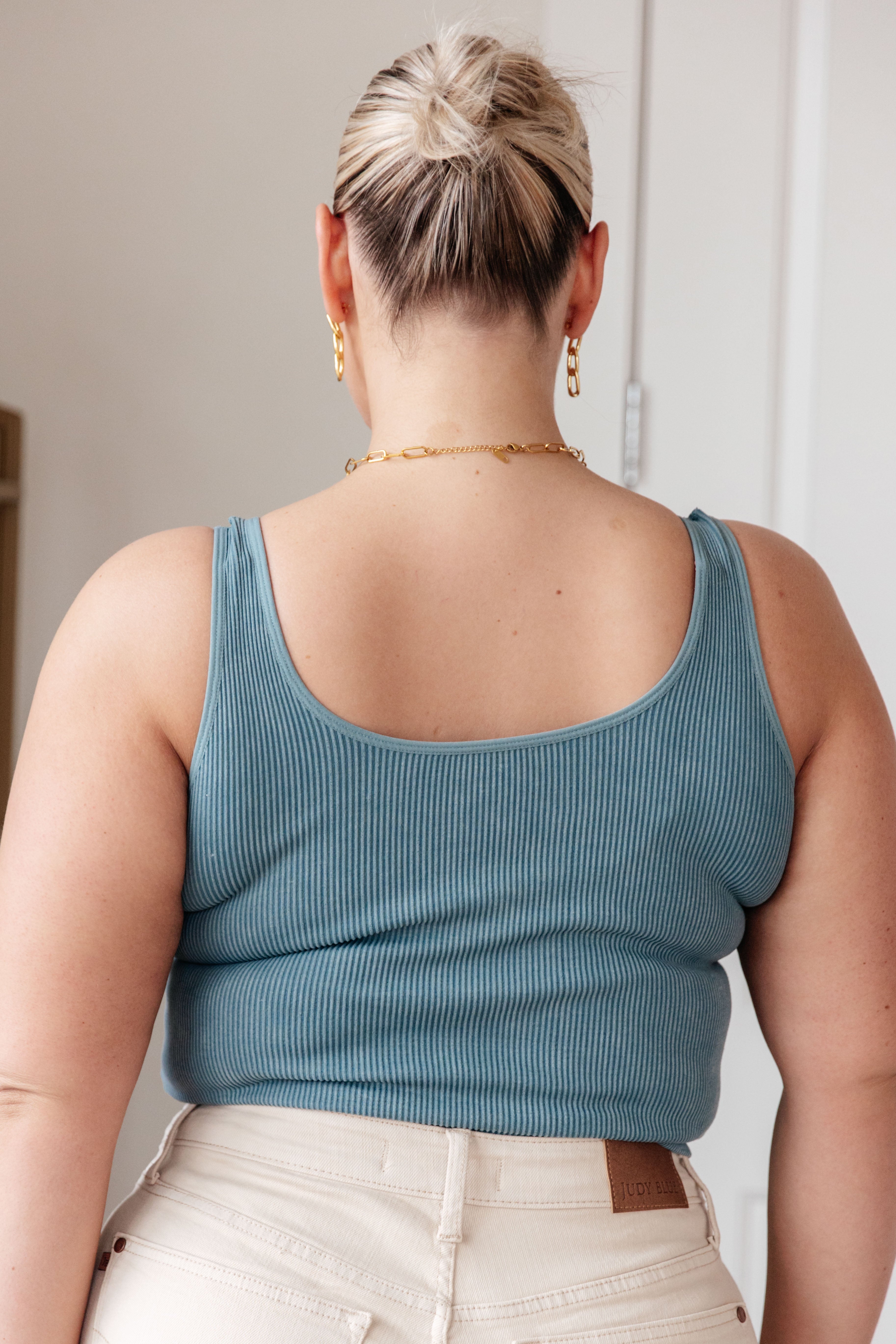 Fundamentals Ribbed Seamless Reversible Tank • Vintage Blue