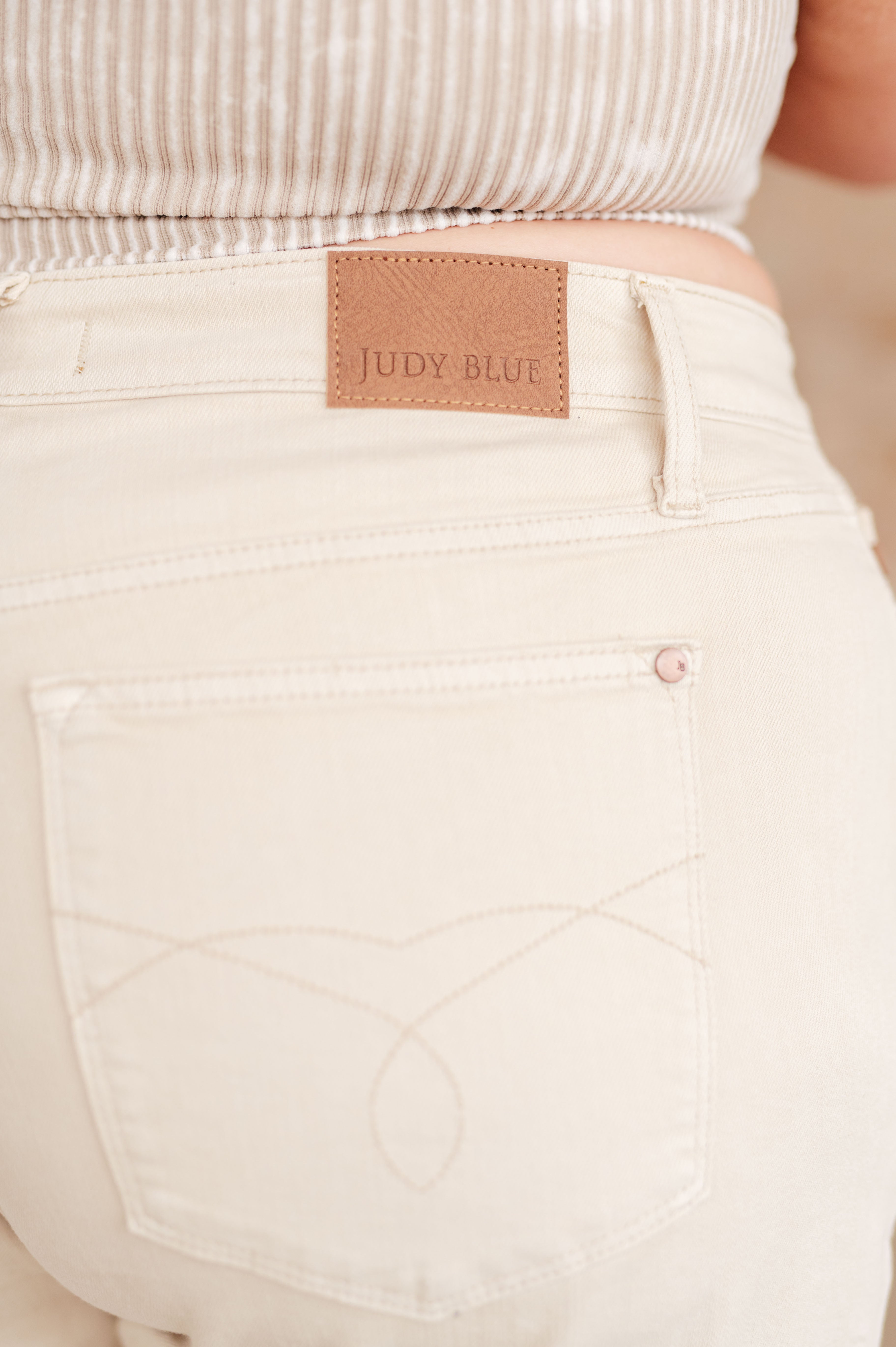 Greta High Rise Garment Dyed Shorts • Bone