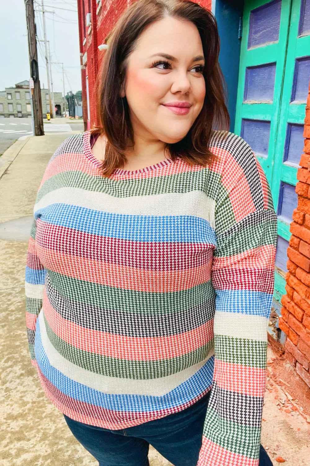 Feeling Bold Textured Vintage Stripe Top