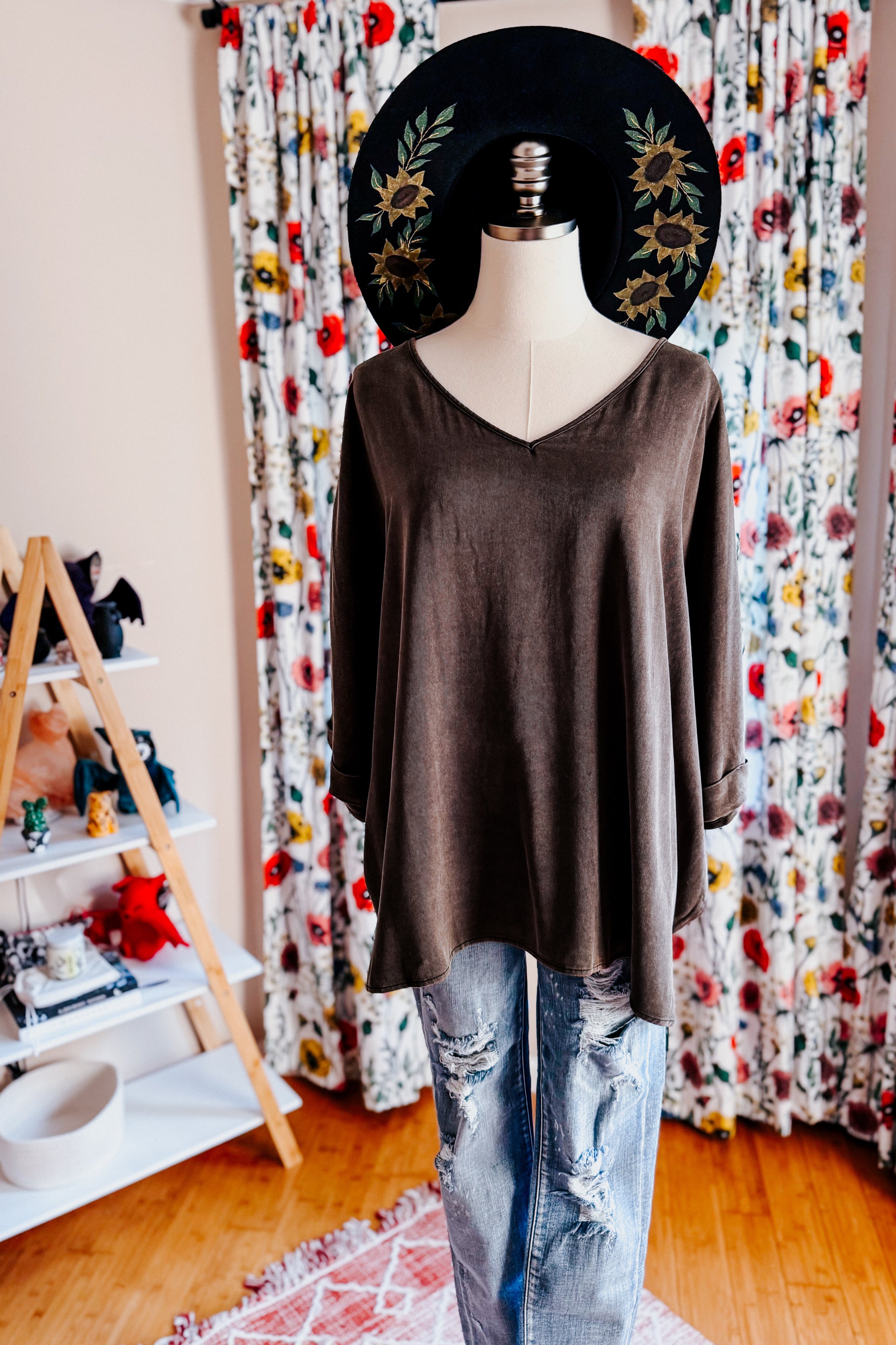 Wishy Washy Mineral Washed Oversized Top