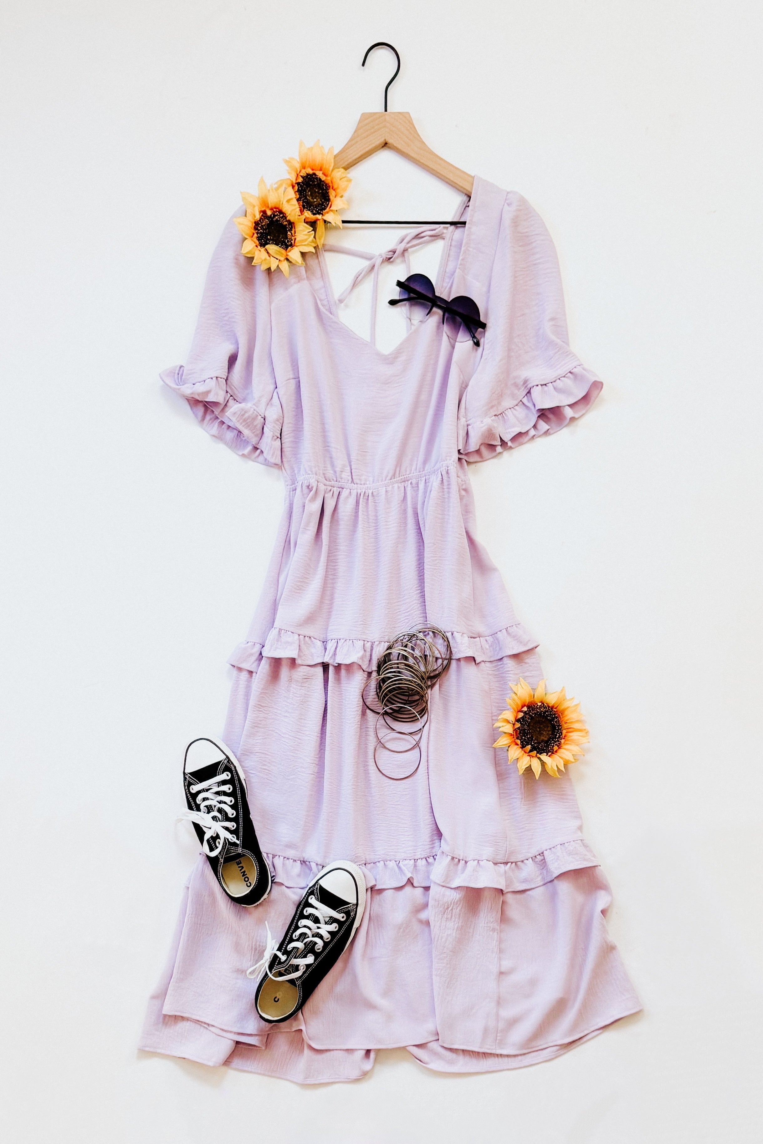 In My Carefree Era Tiered Ruffled Dress
