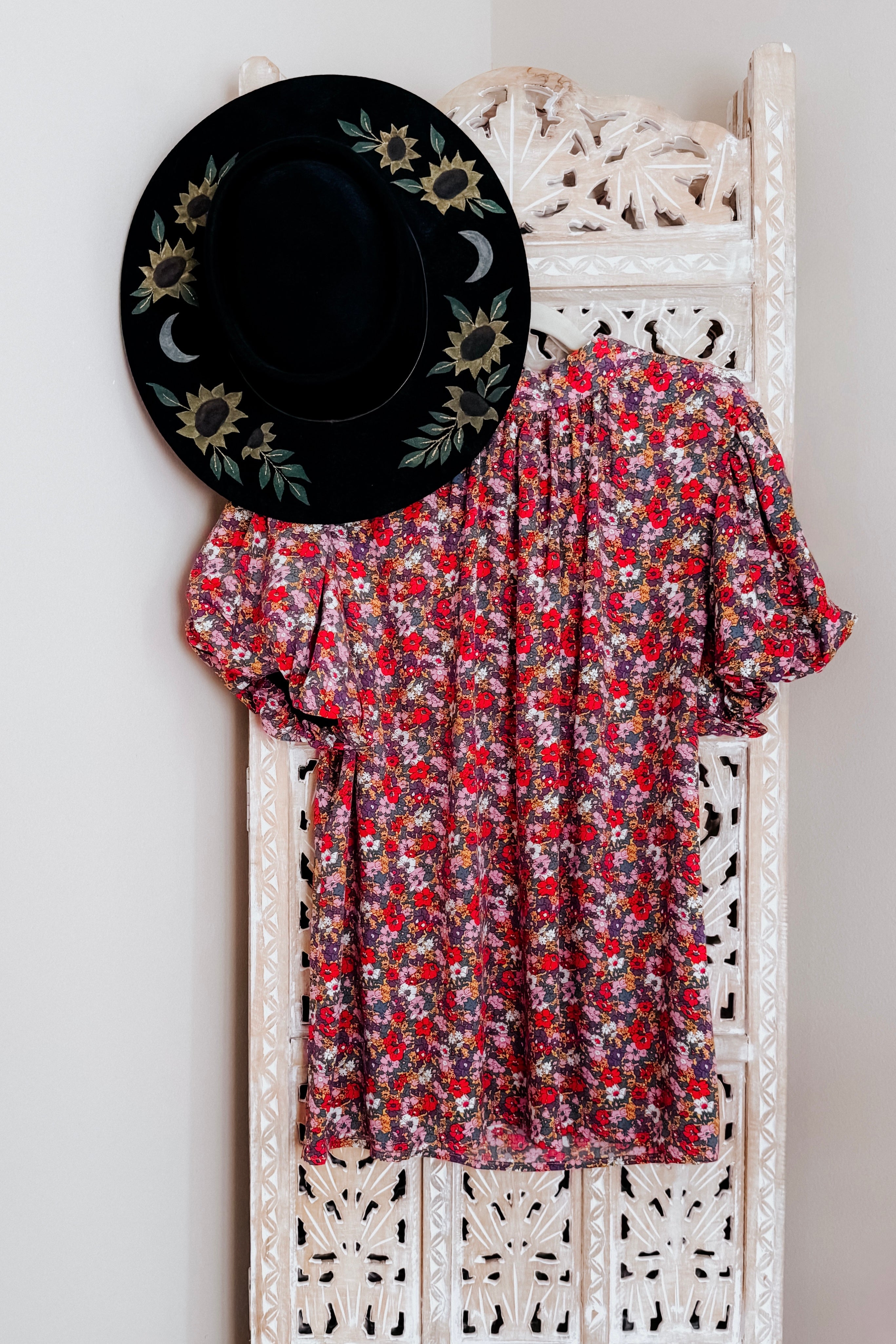 Bohemian Moment Floral Mock Neck Blouse
