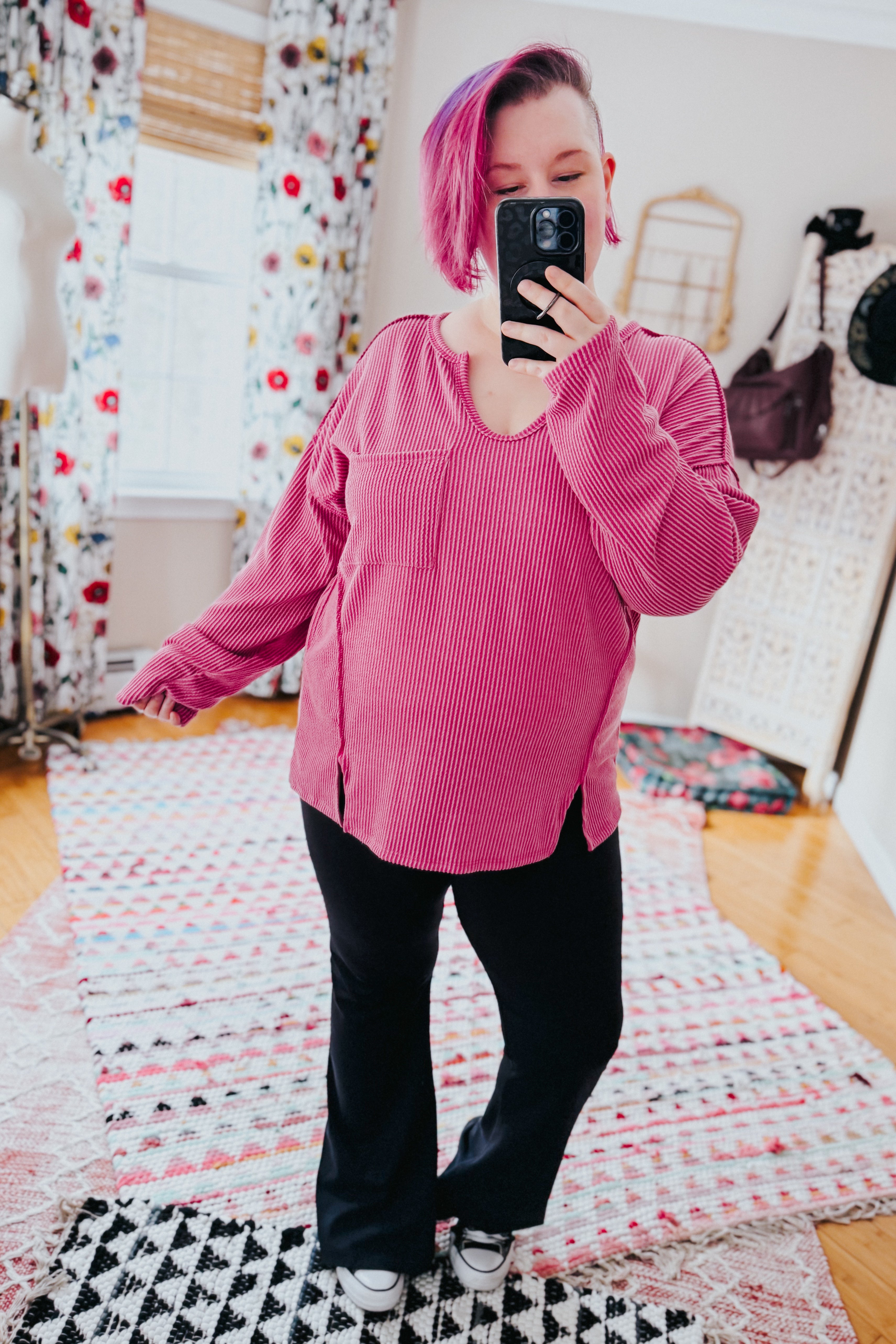 Kinda Sorta Ribbed Top • Magenta