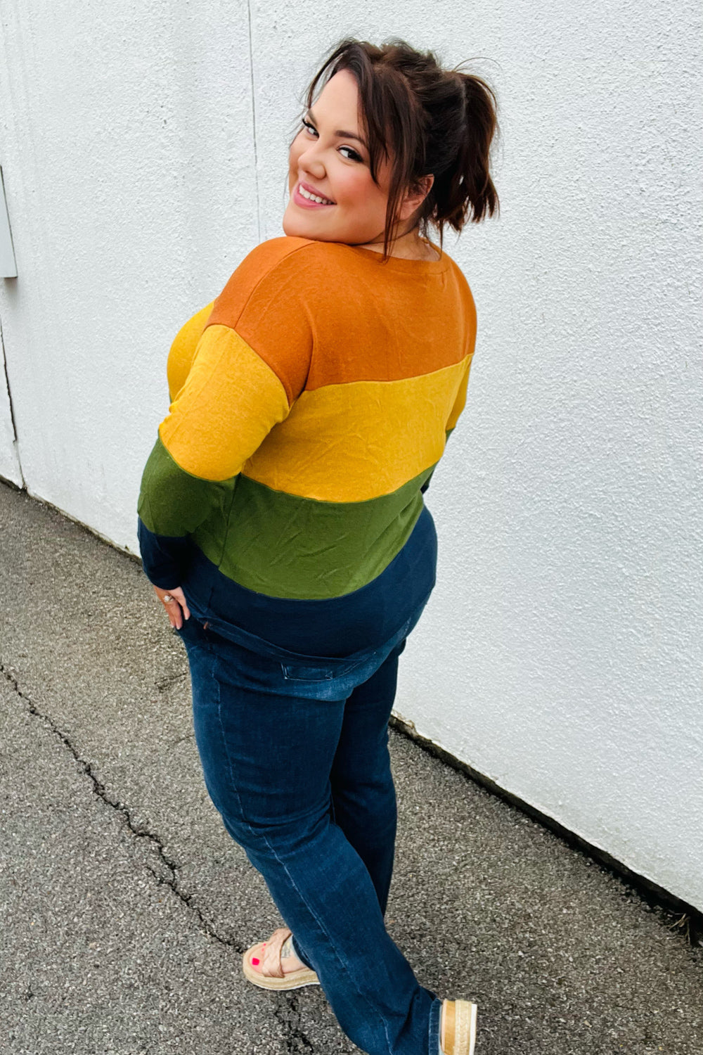 In Love With Color Block Hacci Top