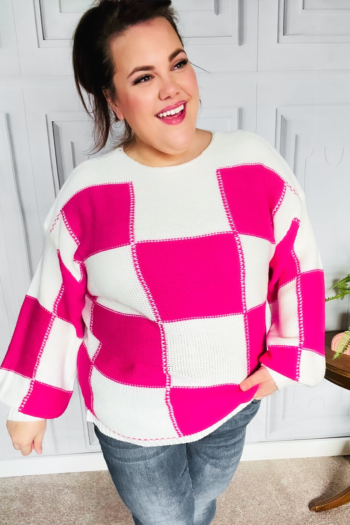 Tried & True Checkered Knit Sweater