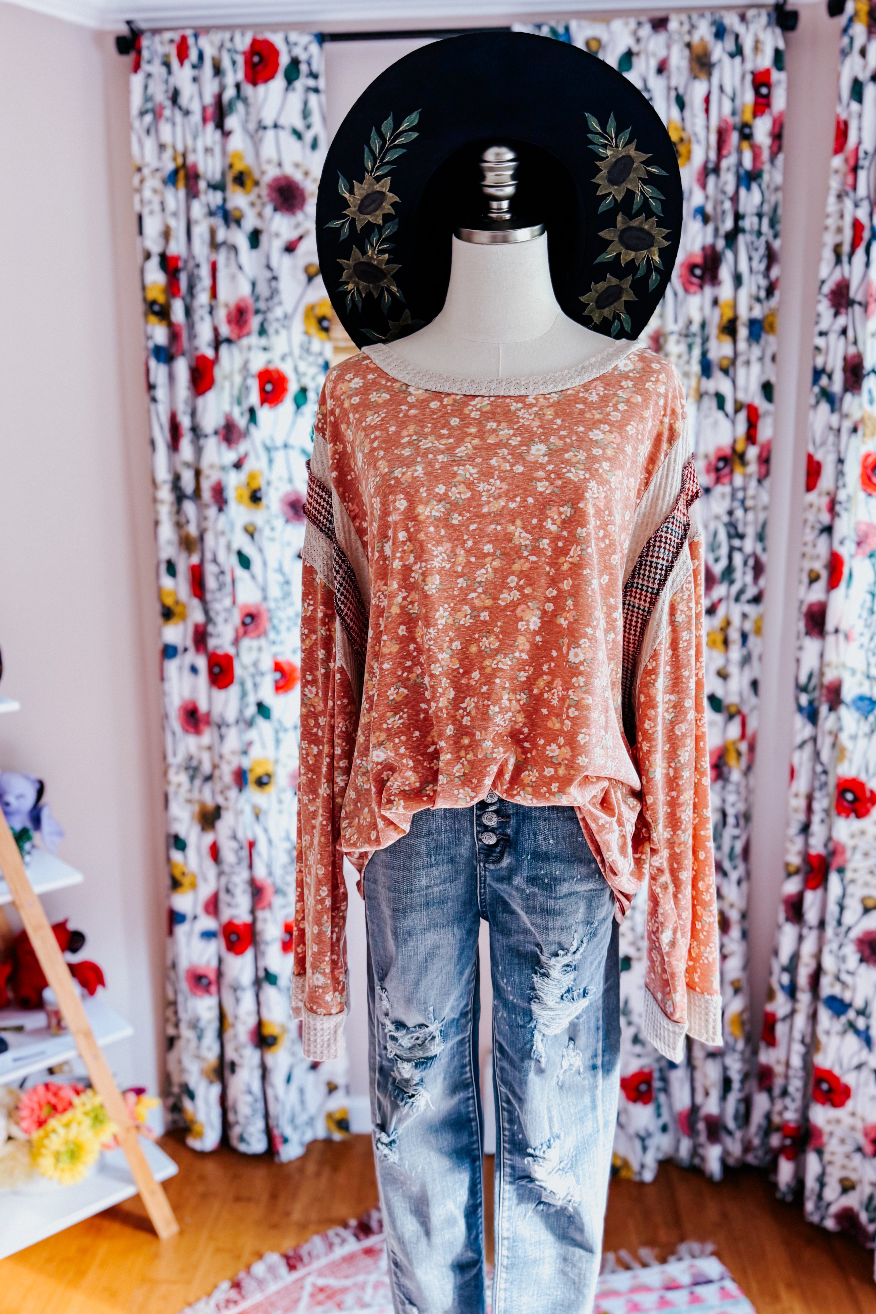 In the Flower Fields Floral Top