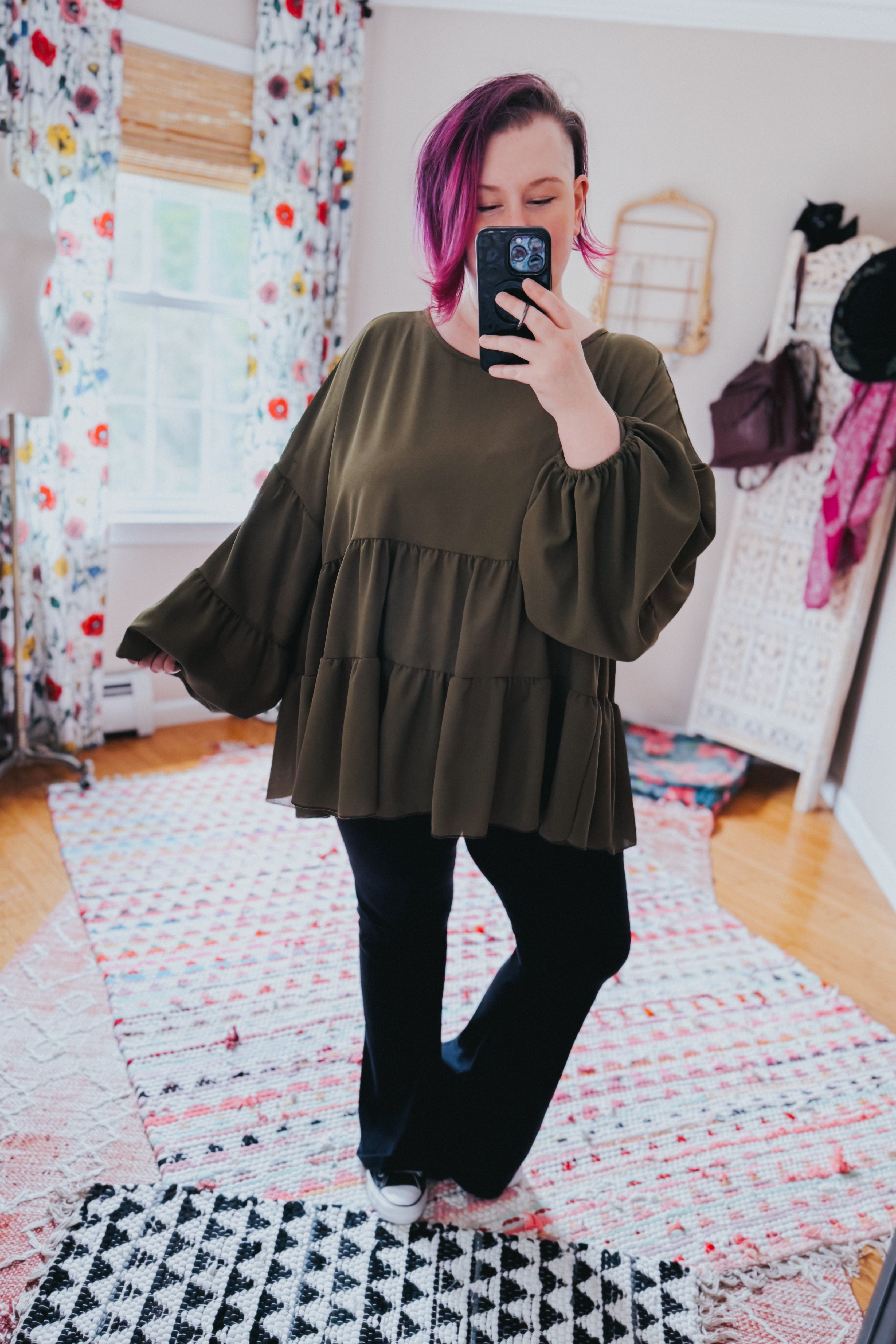 Take Me Home Babydoll Blouse • Olive