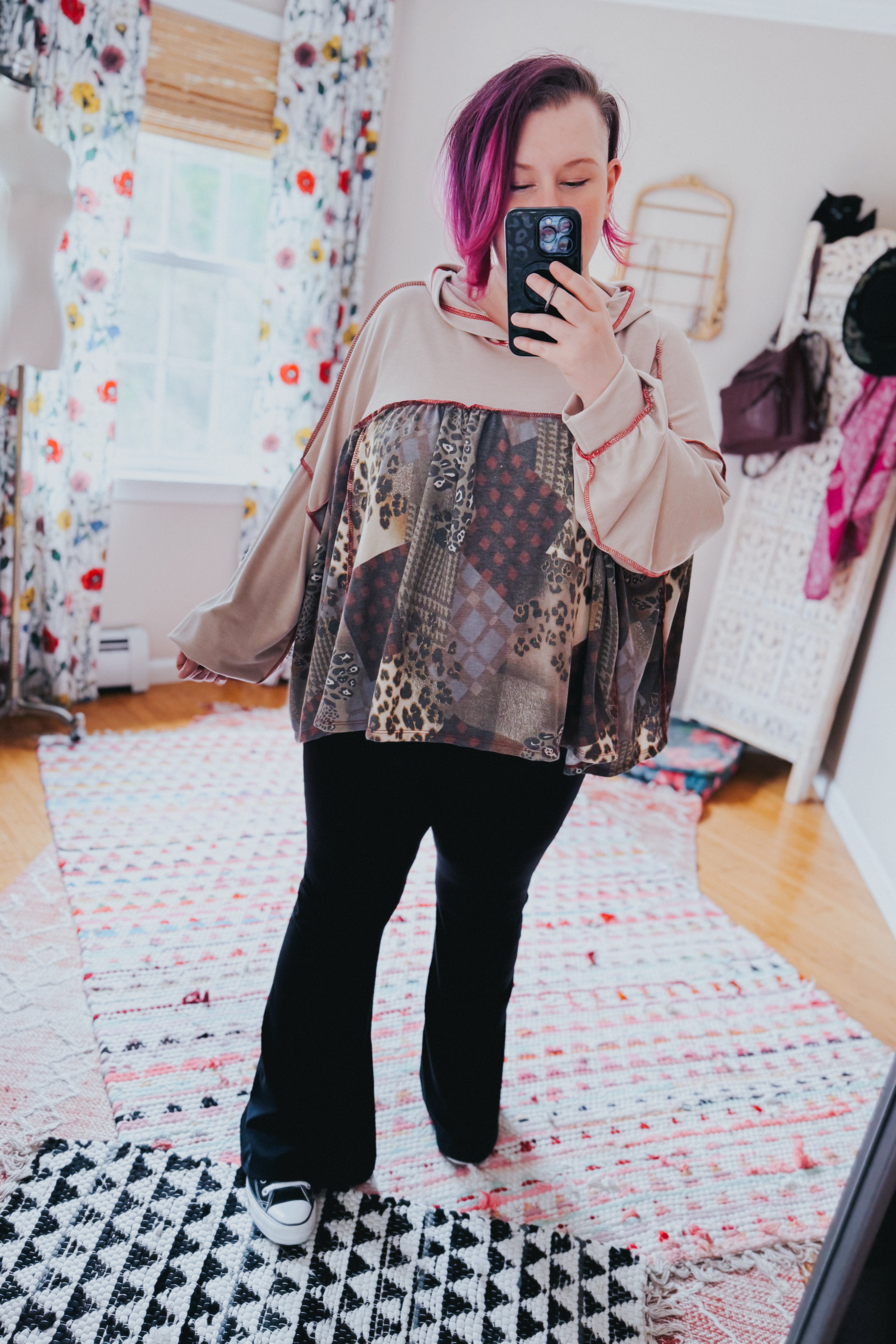 Take Your Sweet Time Animal Patchwork Hoodie