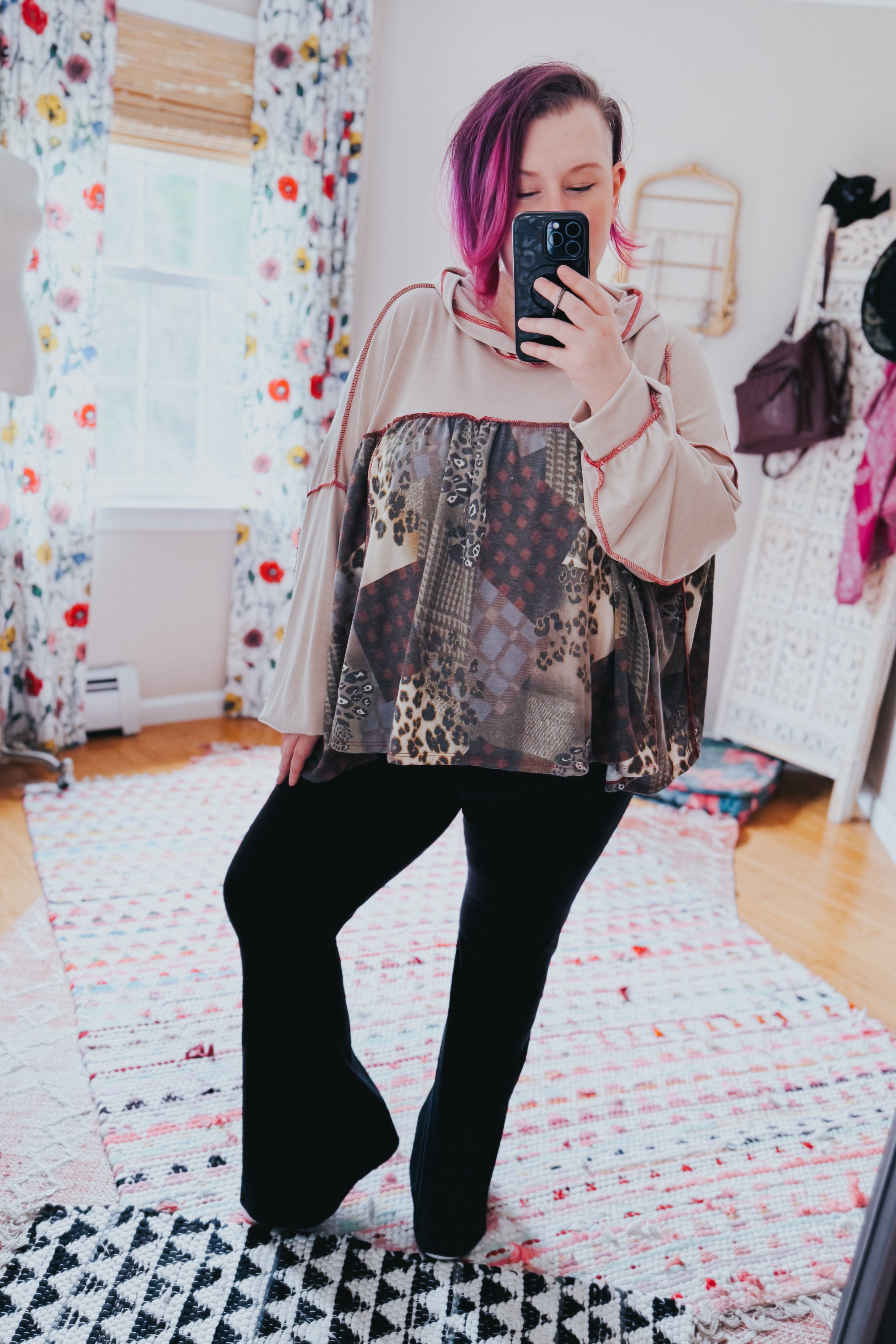 Take Your Sweet Time Animal Patchwork Hoodie