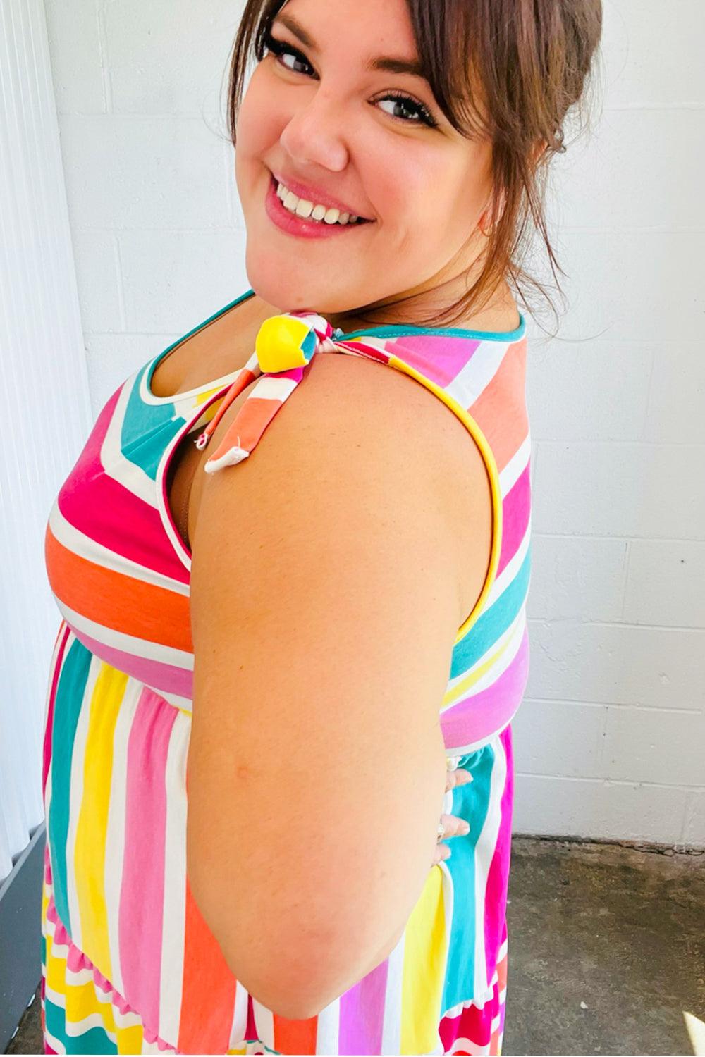 Bold Move Striped Dress - Atomic Wildflower