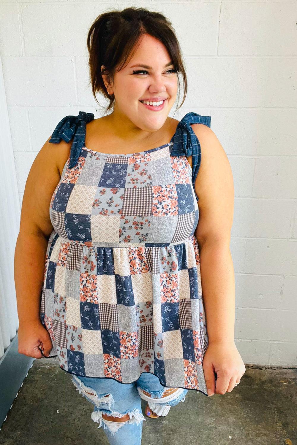 Endless Summer Patchwork Babydoll Top - Atomic Wildflower