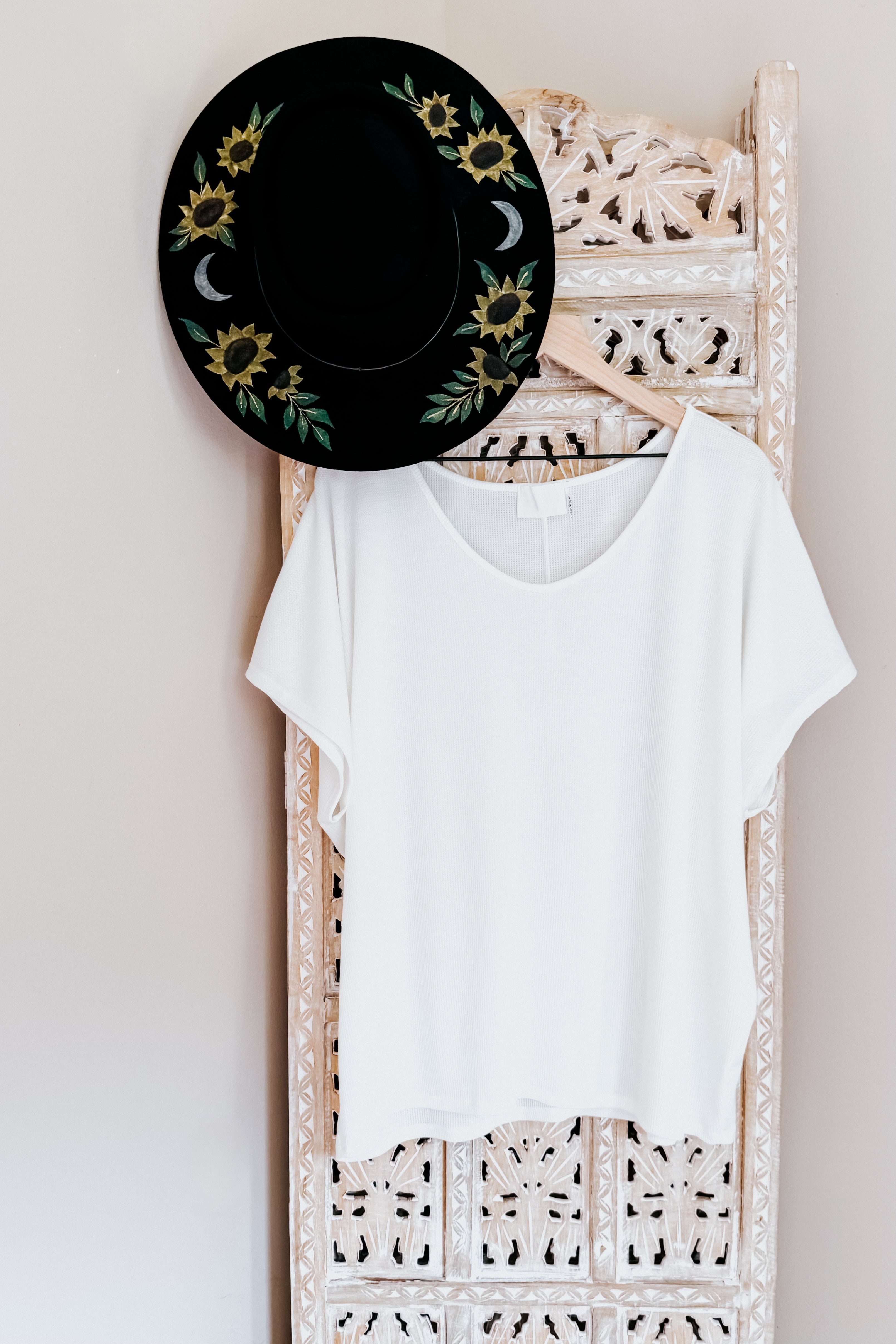 Big Sky Country Waffle Knit Top • White