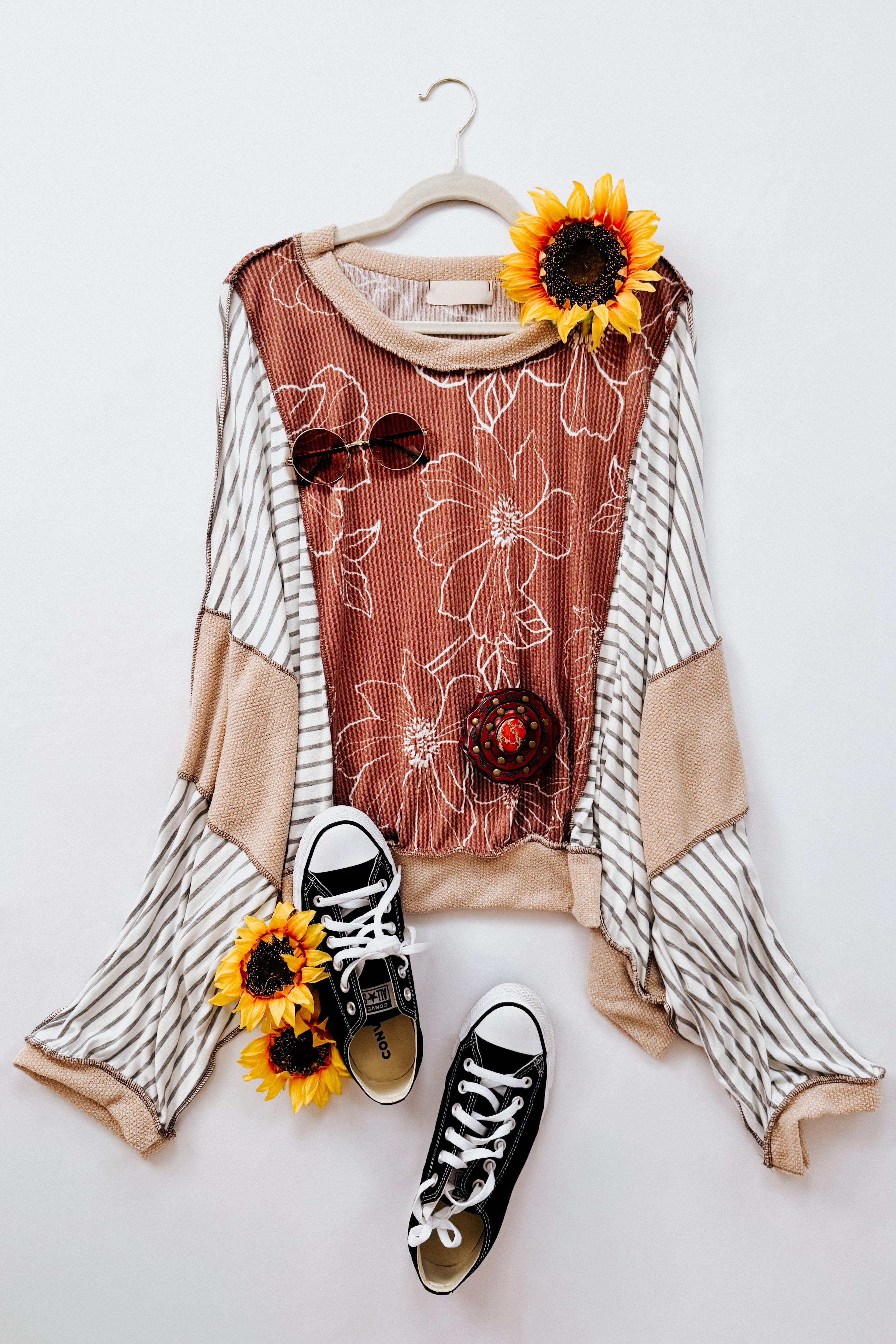 Striped and in Bloom Dolman Top