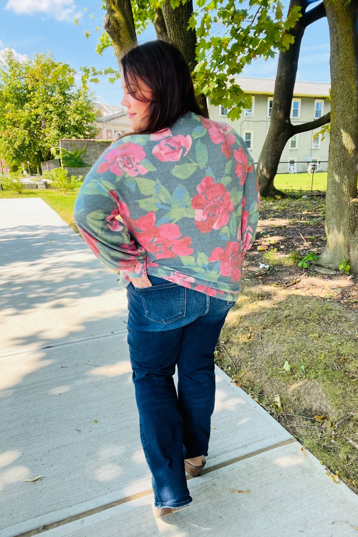 Forever Young Floral Brushed Hacci Sweater Top