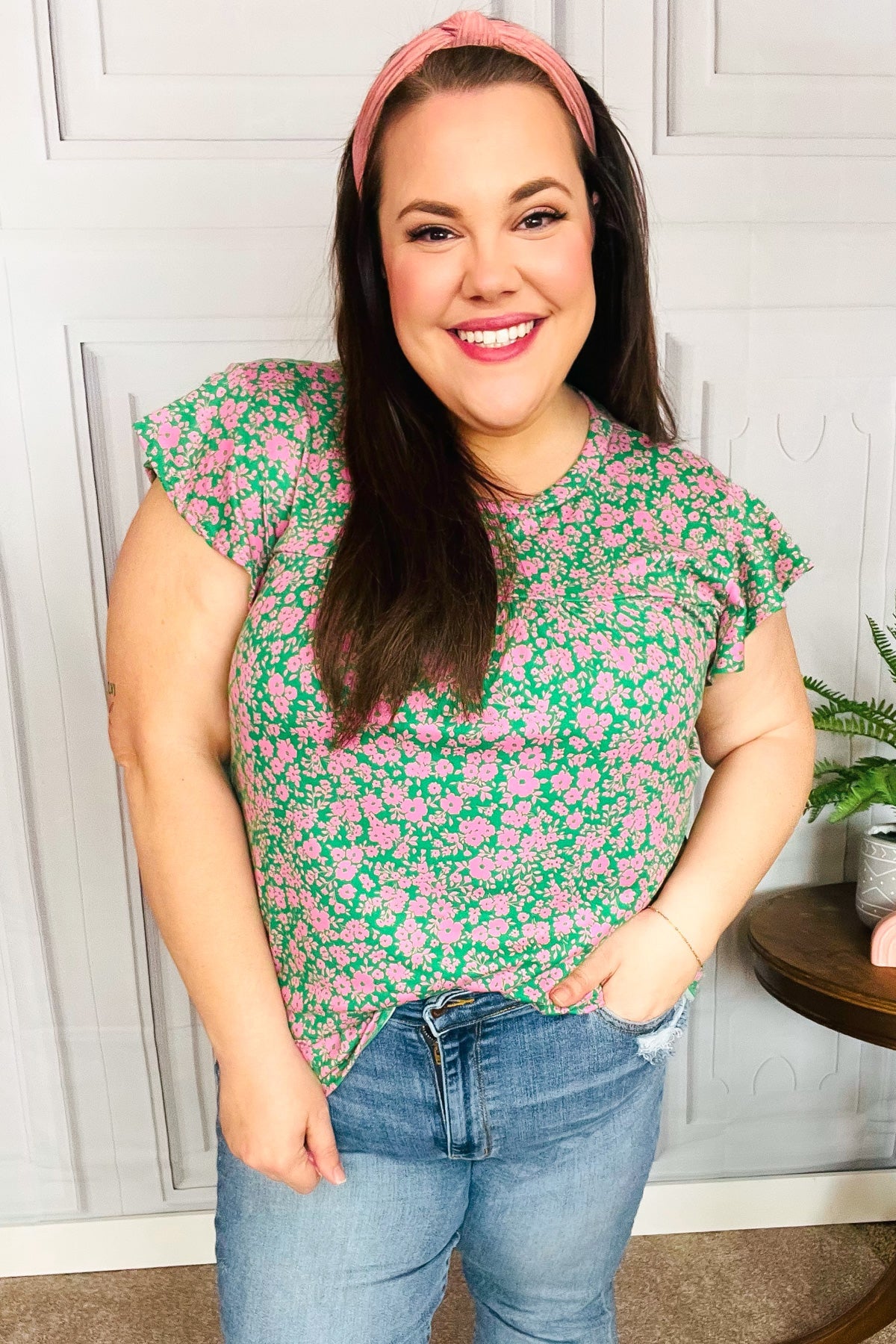 Dreamy Floral Ruffle Short Sleeve Top