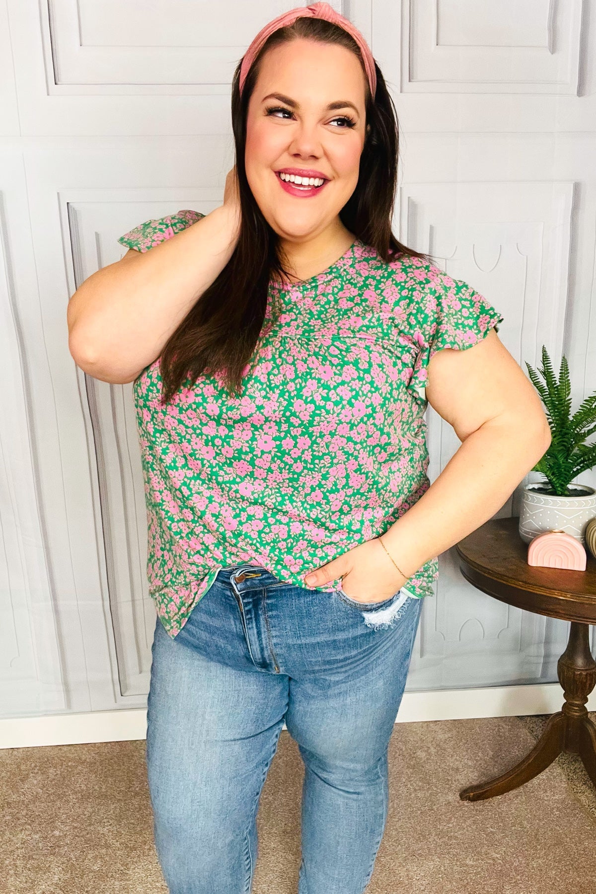 Dreamy Floral Ruffle Short Sleeve Top