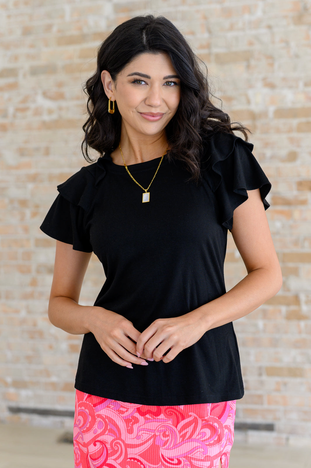 I'll Allow It Flutter Sleeve Tee • Black