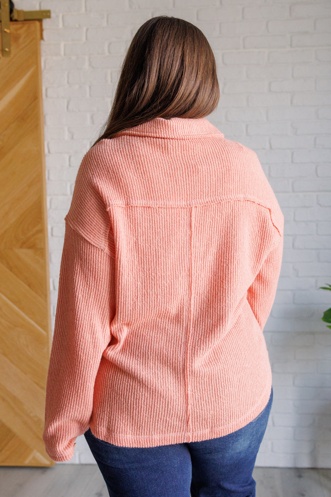 If You Want Forever Ribbed Knit Pullover • Peachy Pink