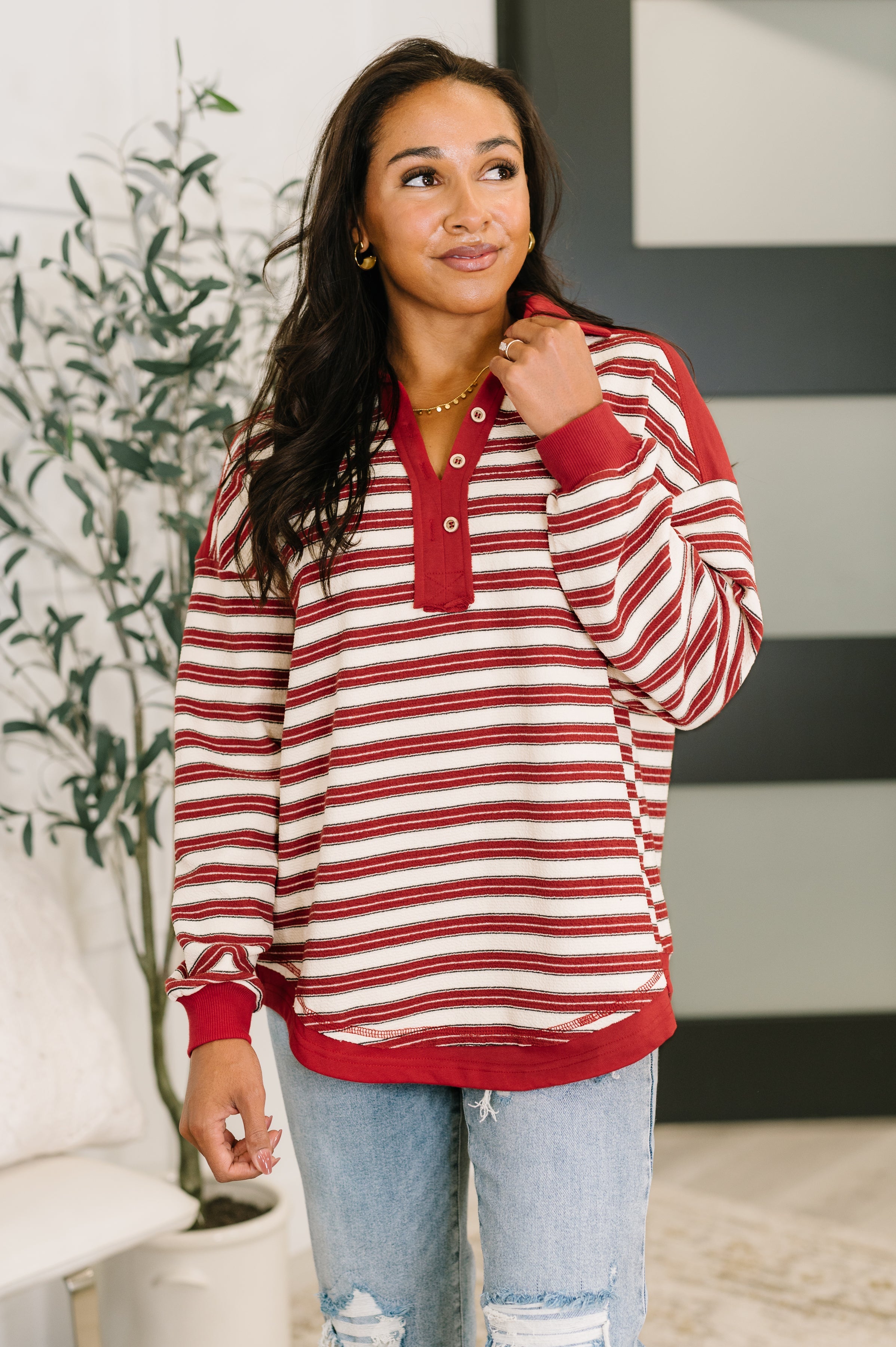 Least of Our Worries Long Sleeve Henley Top
