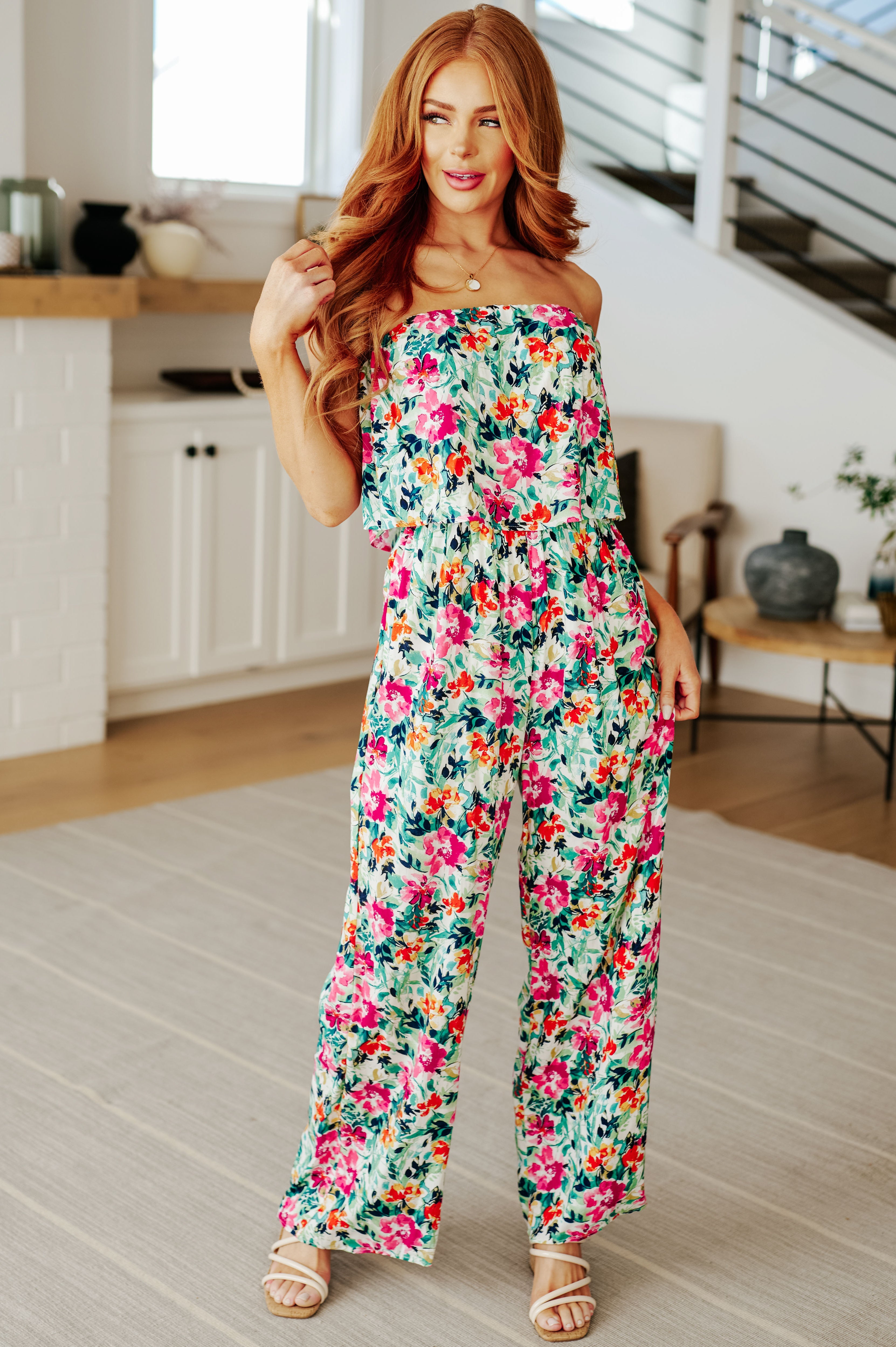 Life of the Party Floral Jumpsuit • Green