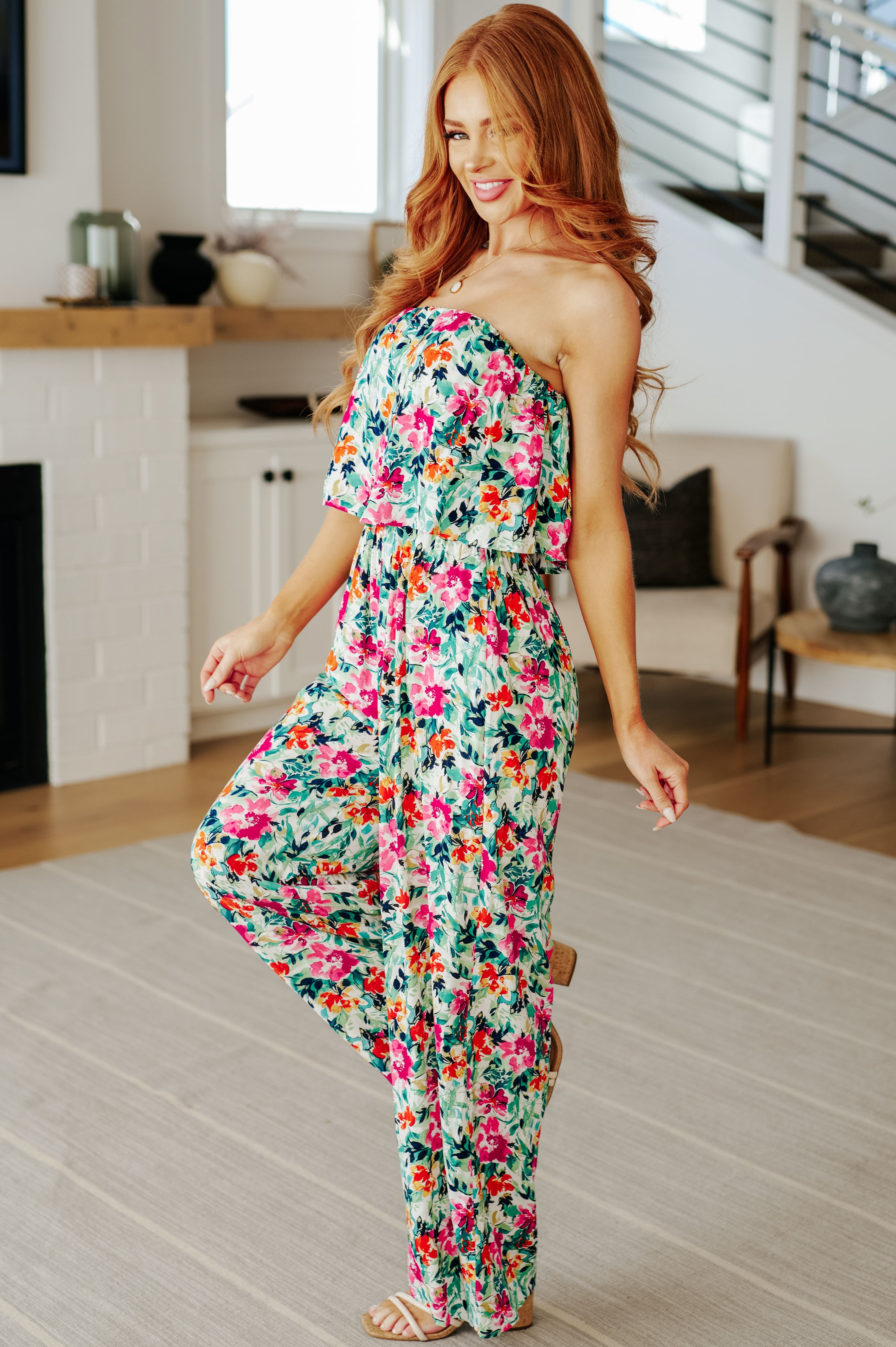 Life of the Party Floral Jumpsuit • Green
