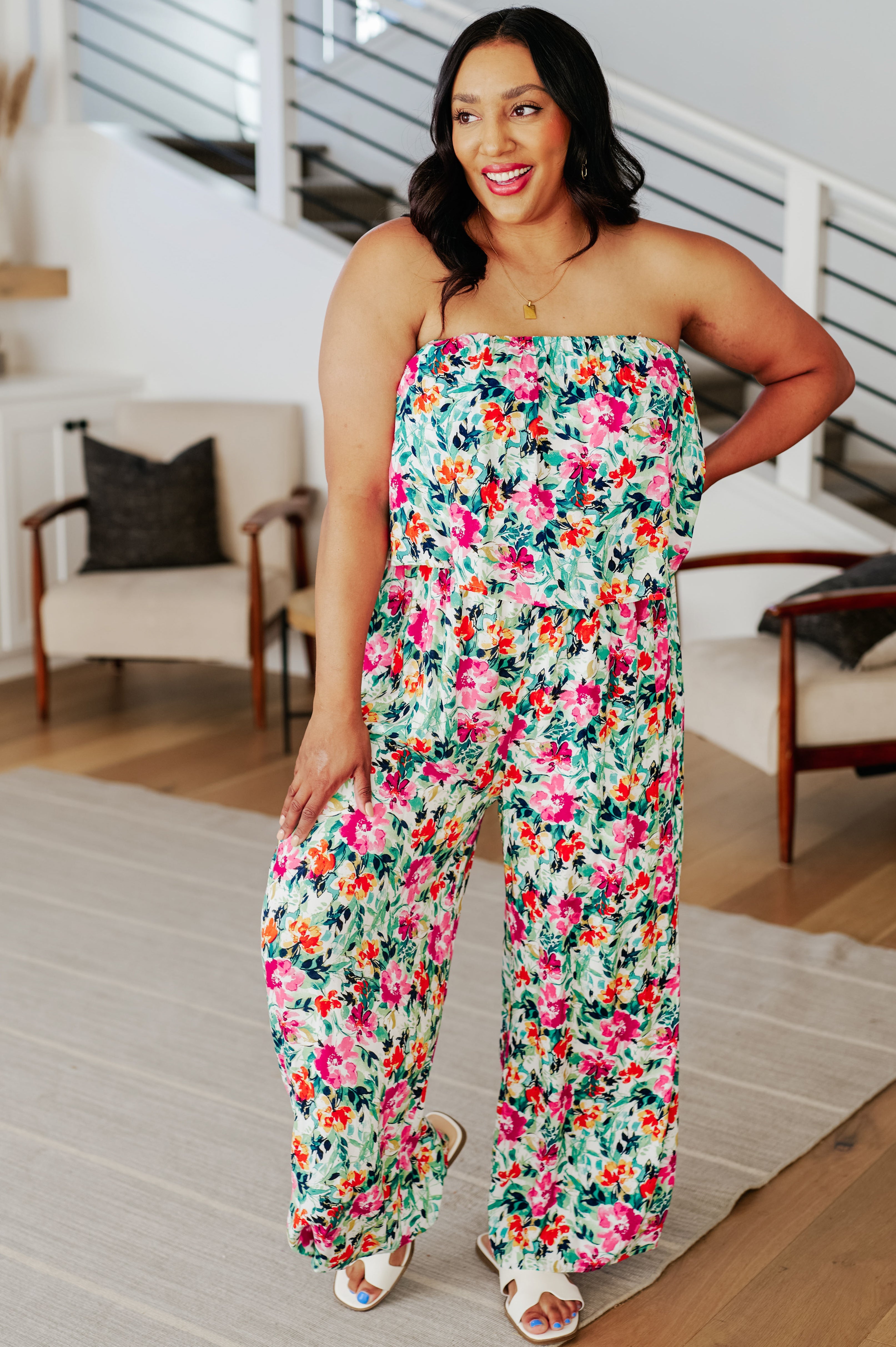 Life of the Party Floral Jumpsuit • Green
