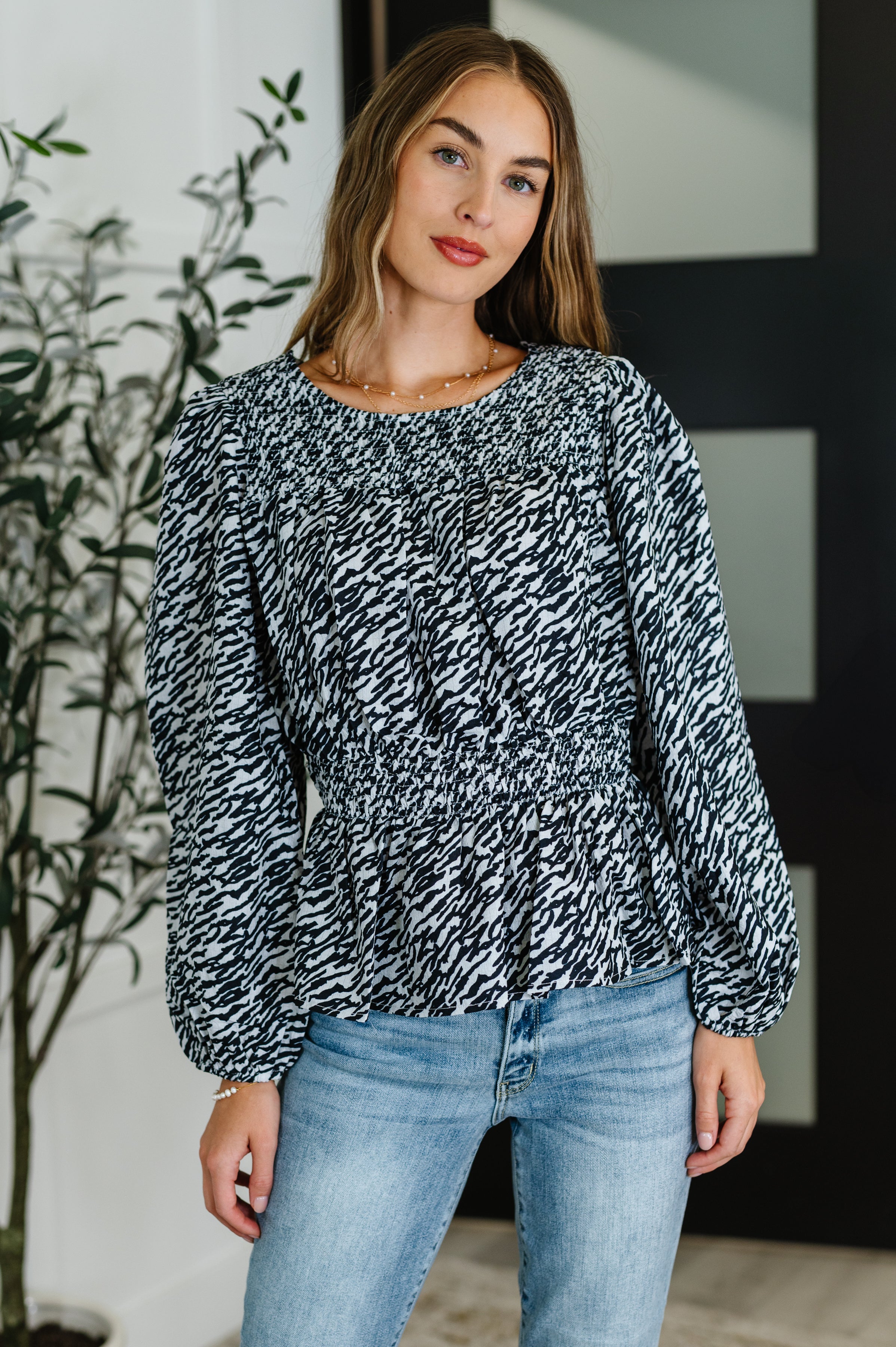 Muse Moves High Neck Peplum Blouse • Black