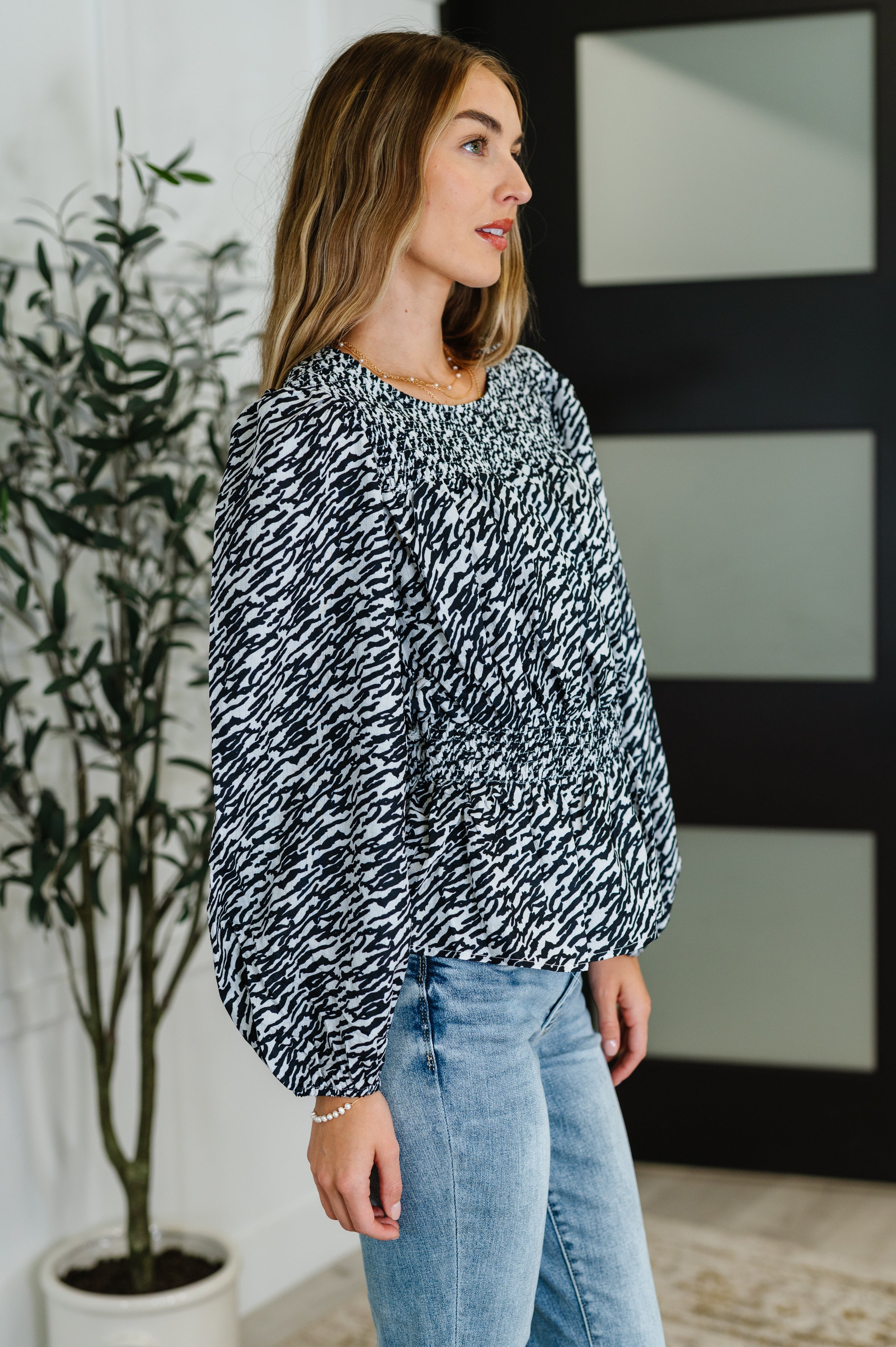 Muse Moves High Neck Peplum Blouse • Black