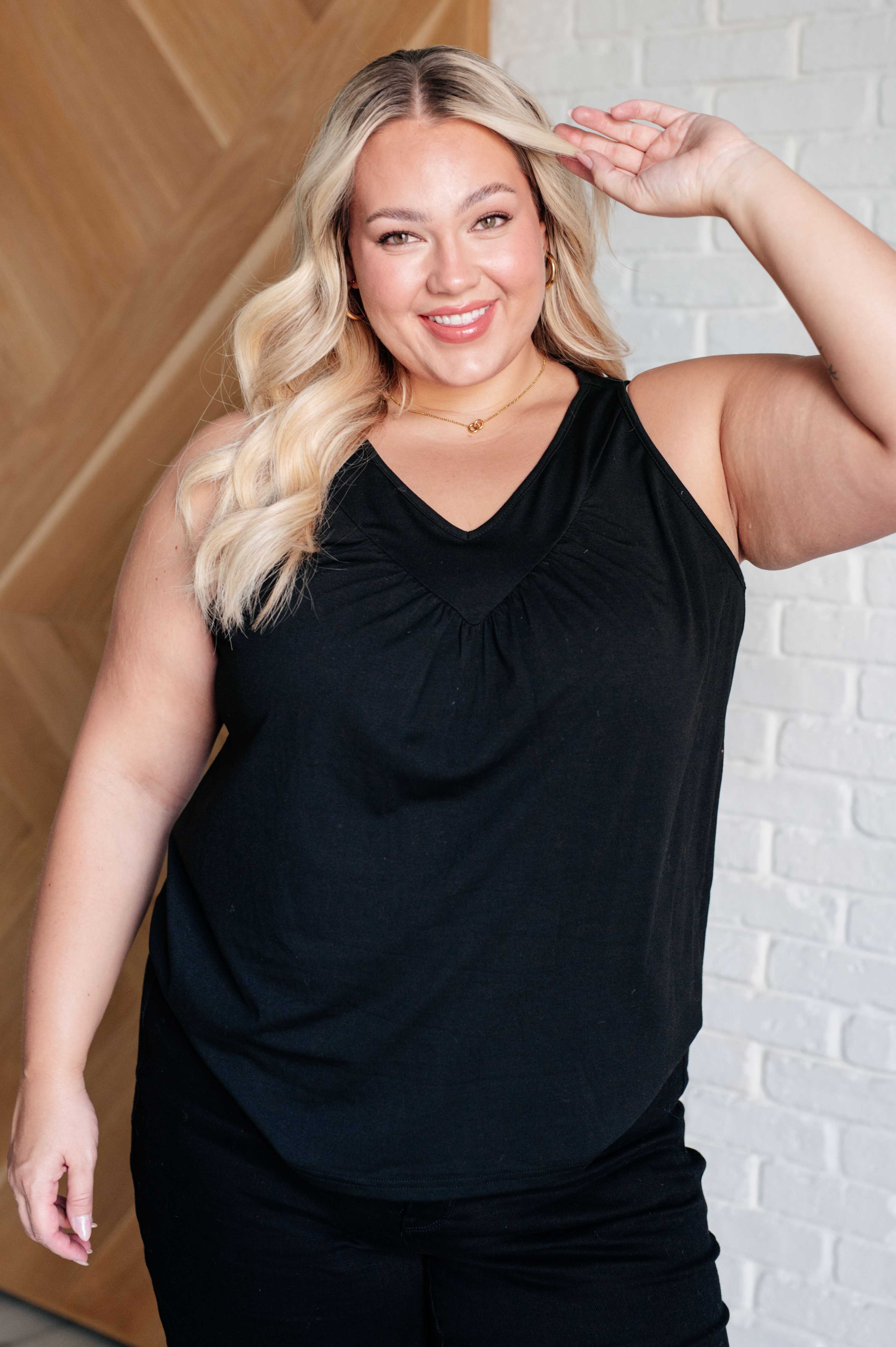 Not So Anxious V-Neck Tank • Black