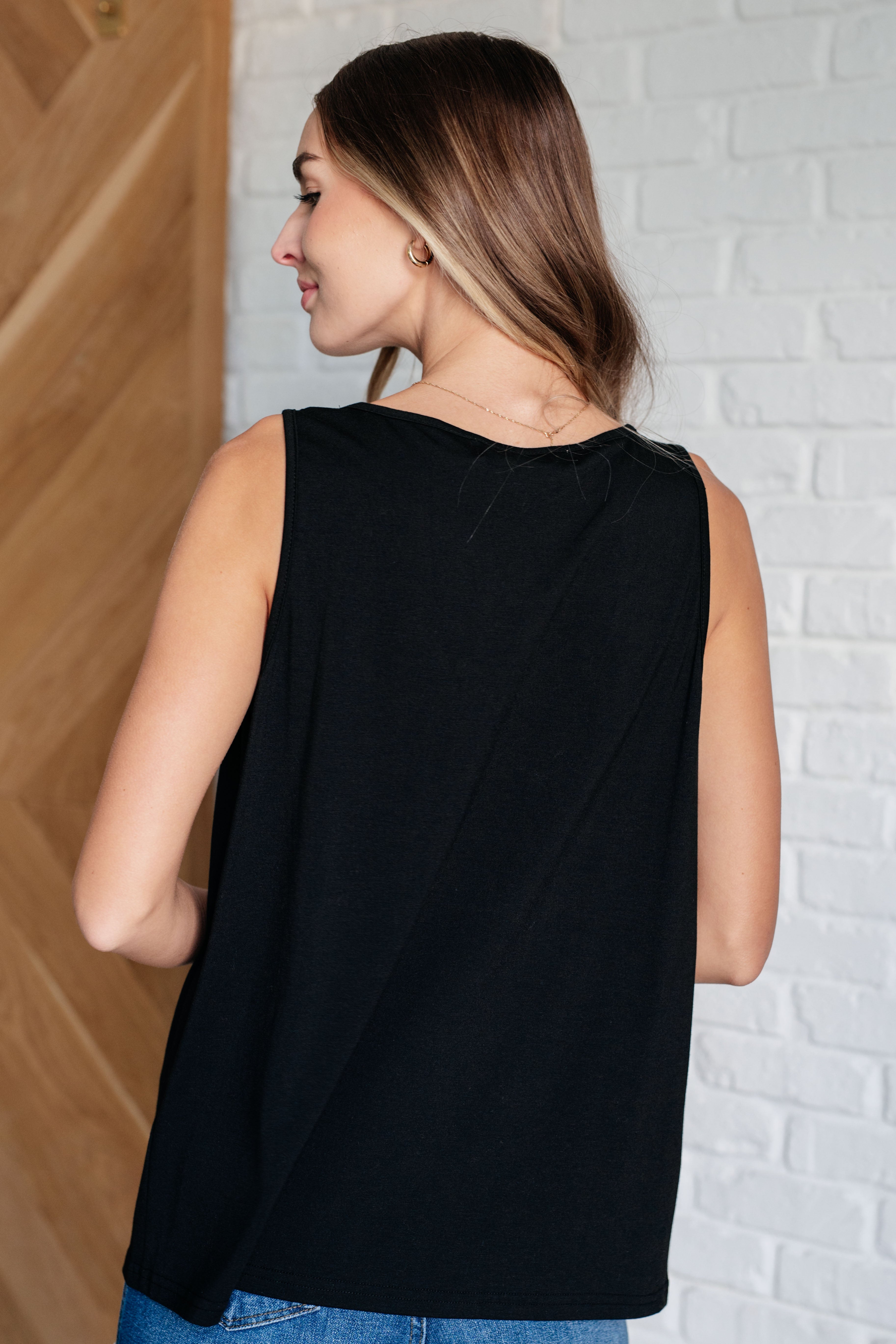 Not So Anxious V-Neck Tank • Black