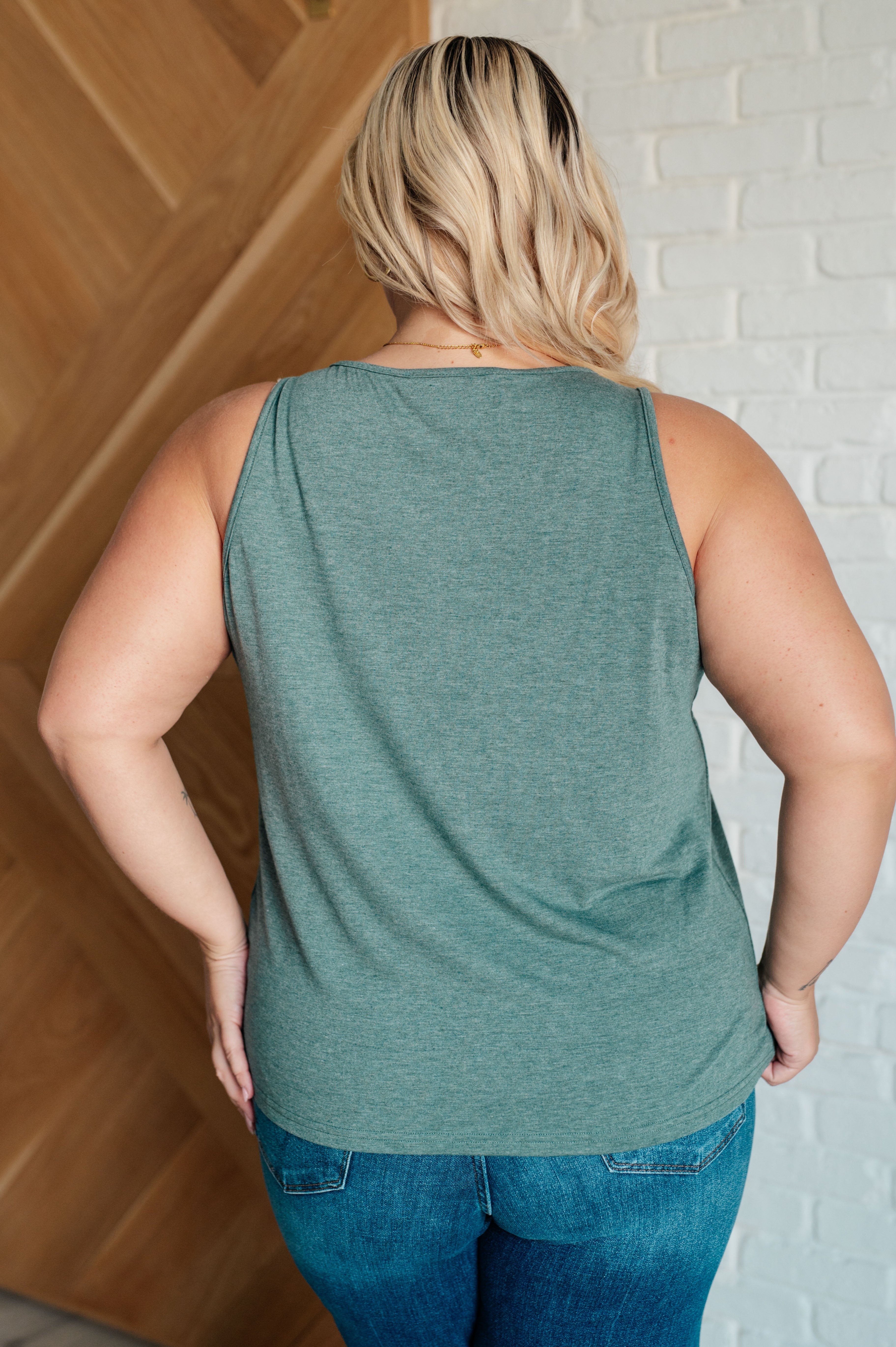 Not So Anxious V-Neck Tank • Mist
