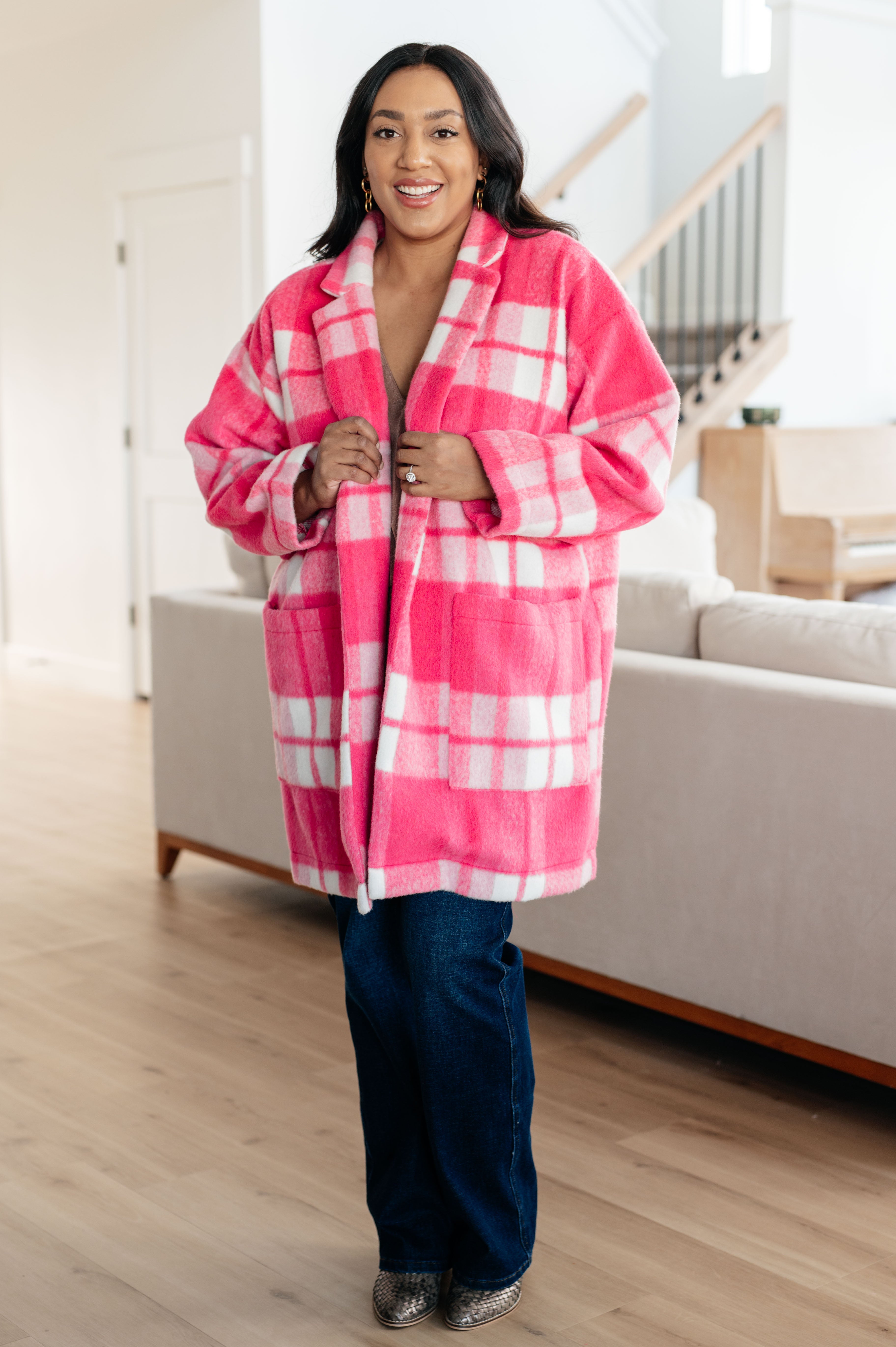 Passion in Plaid Coat • Pink