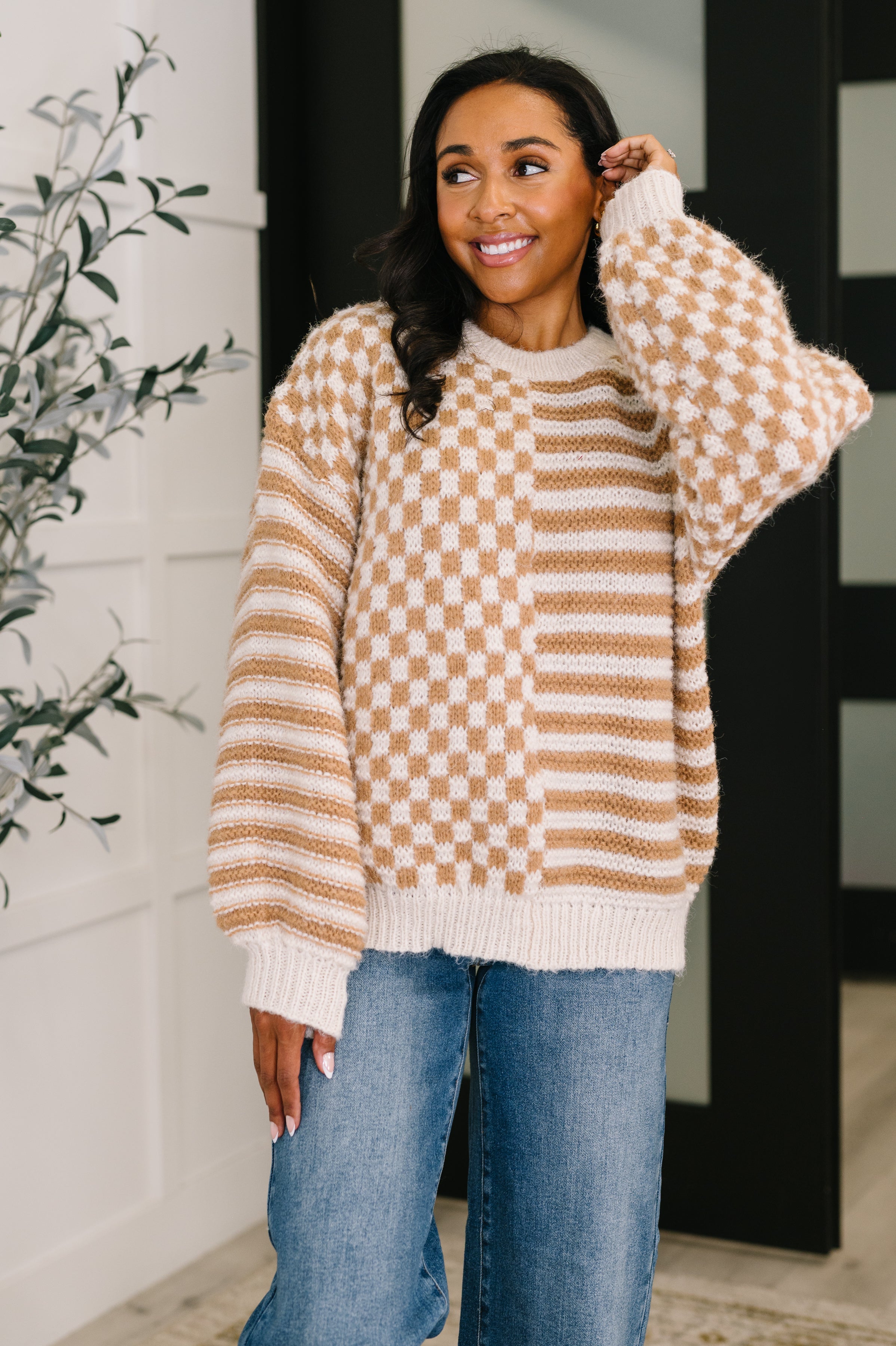 Pattern Play Oversized Pullover • Taupe