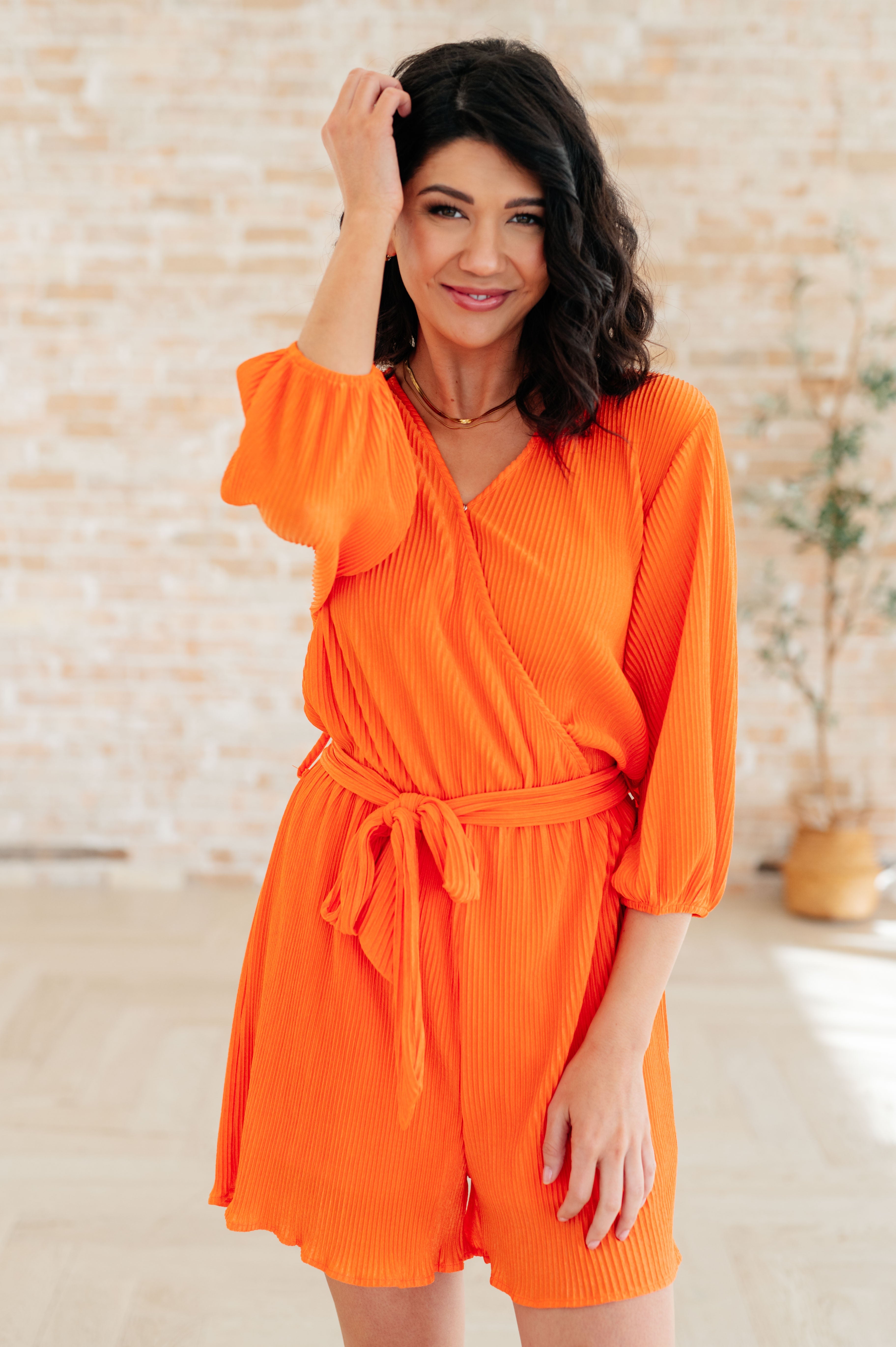 Roll With me Romper • Tangerine