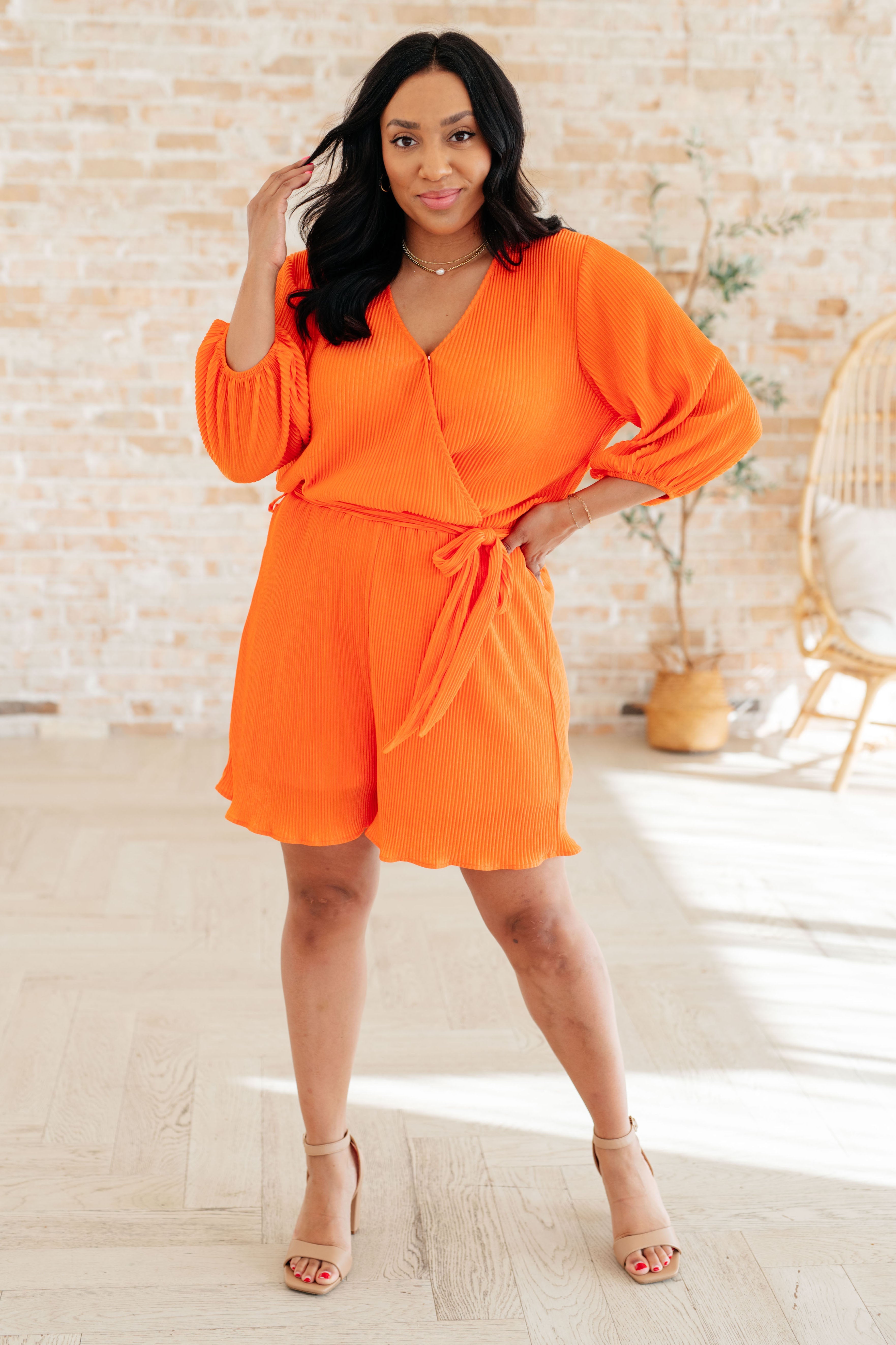 Roll With me Romper • Tangerine