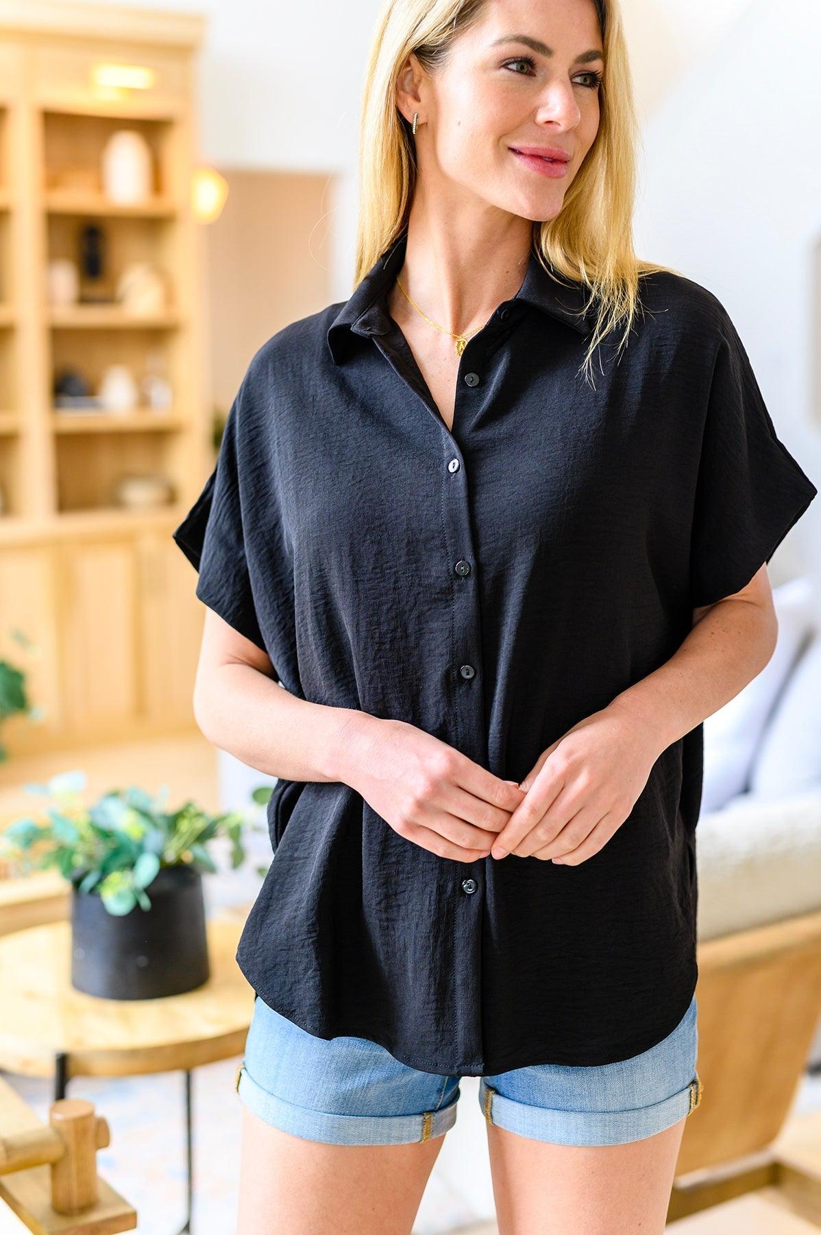 Sweet Simplicity Button Down Blouse • Black - Atomic Wildflower