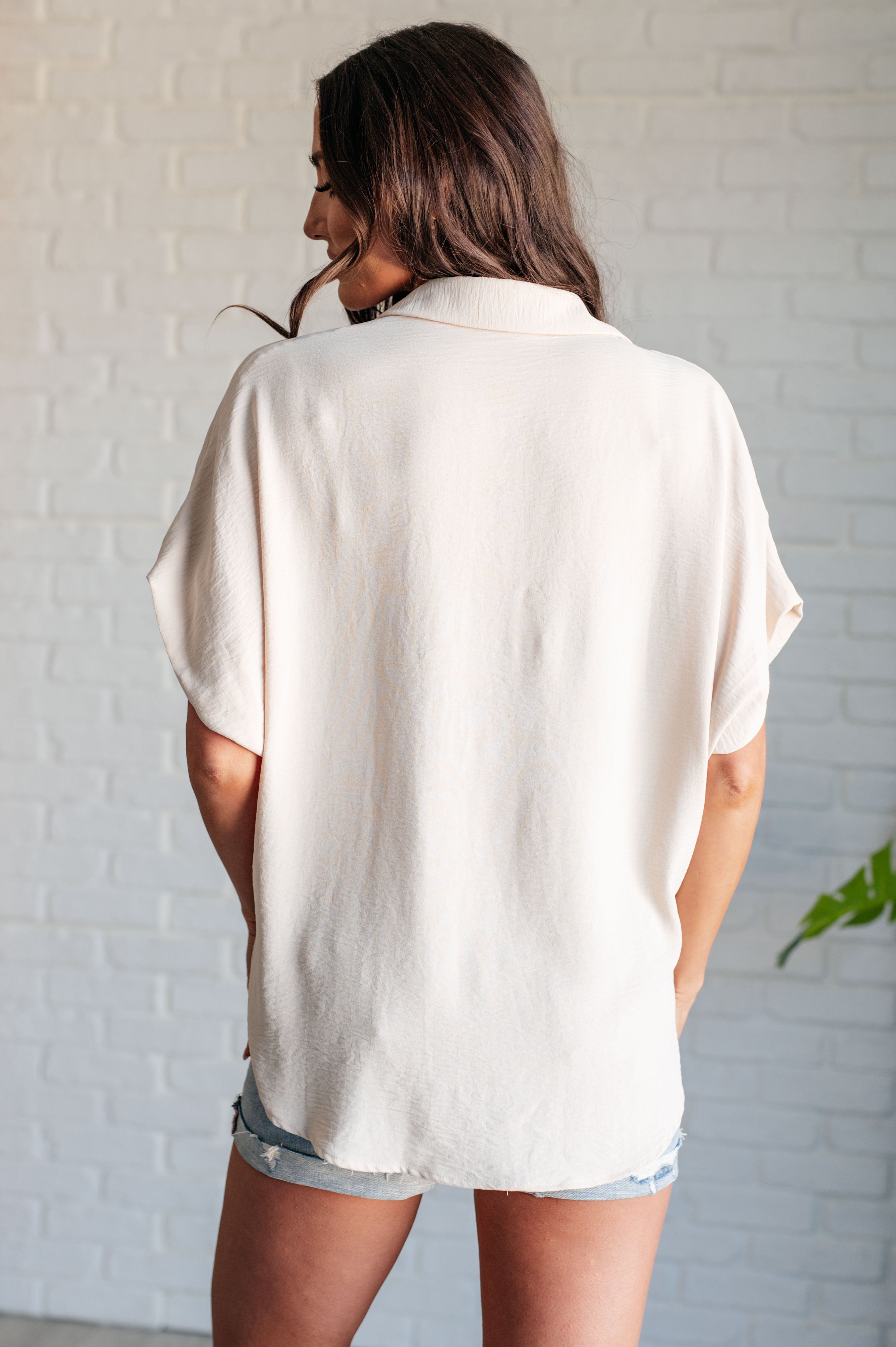 Sweet Simplicity Button Down Blouse • Oatmeal