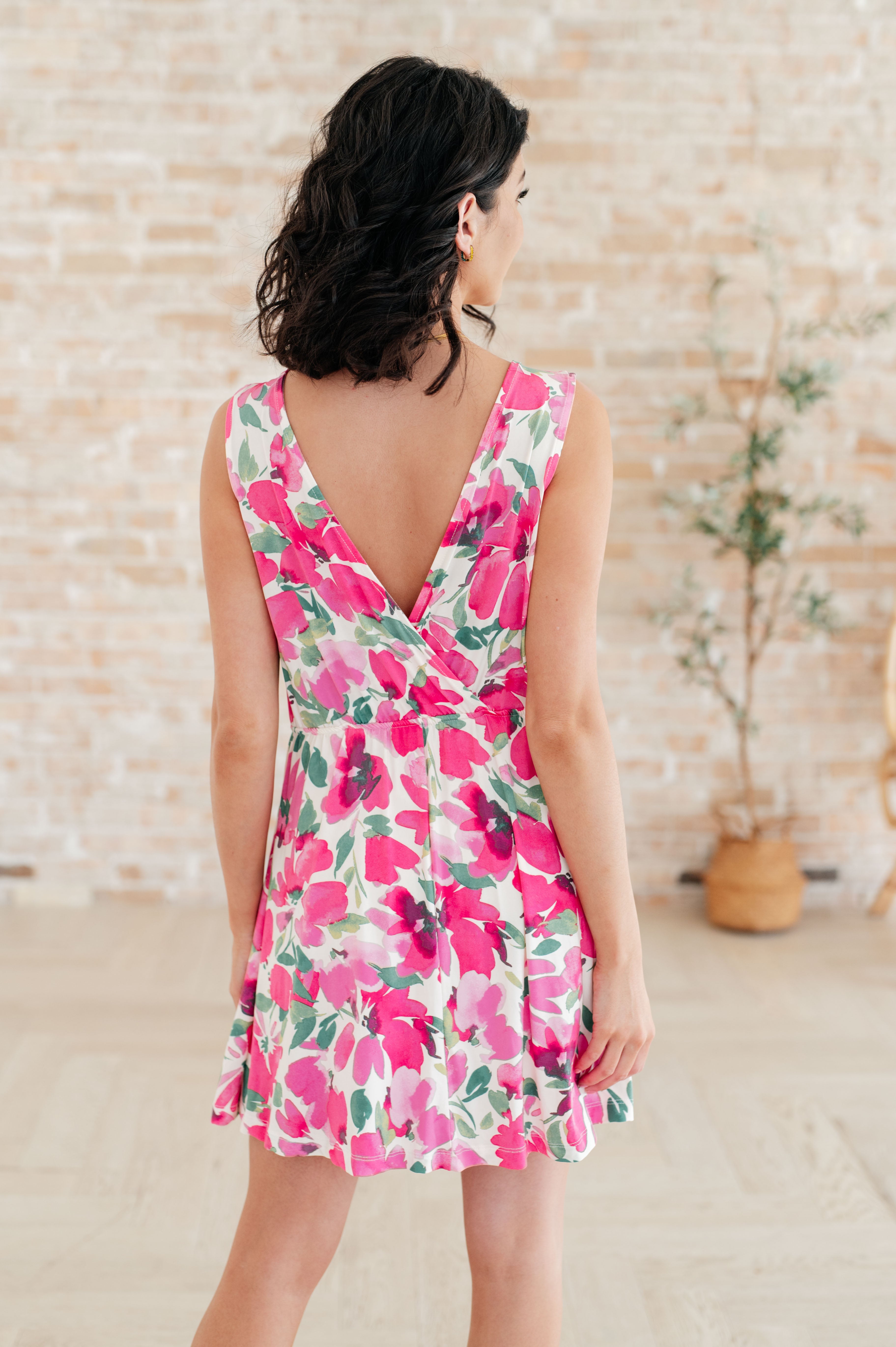 The Sun's Been Quite Kind V-Neck Dress • Pink